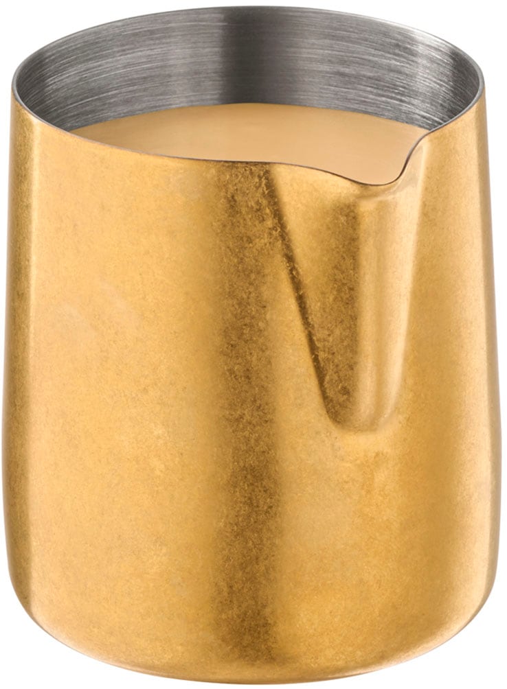 APS Milchkännchen »Gießer "FLOW", 150 ml, Ø 6 cm, Höhe 6,5 cm«, 0,15 l, (1 St.), gebürsteter Edelstahl 18/8, PVD-beschichtet, Vintage-Look