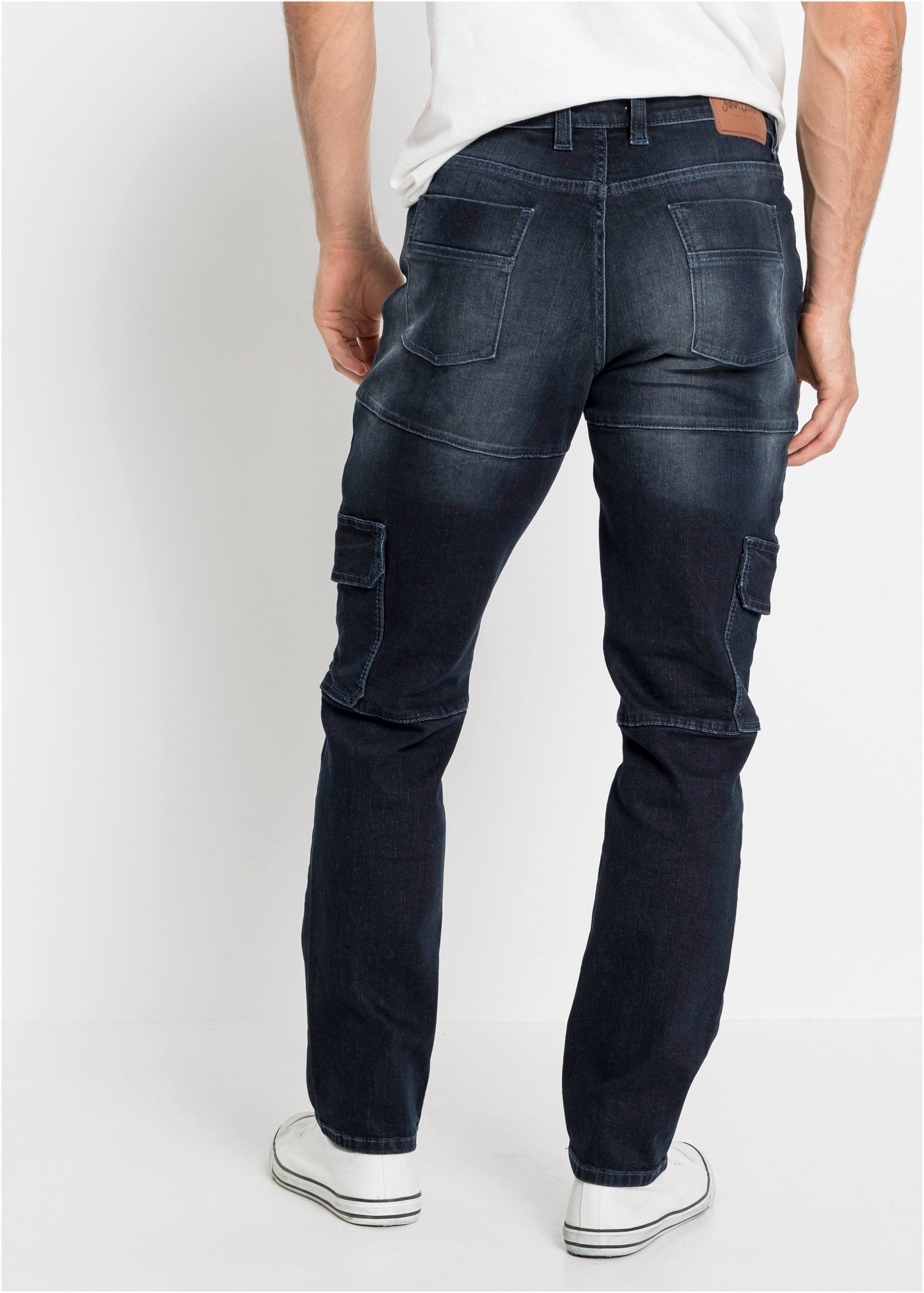 bonprix Cargojeans "Slim Fit Cargo-Stretch-Jeans, Straight" Slim Fit Cargo- günstig online kaufen