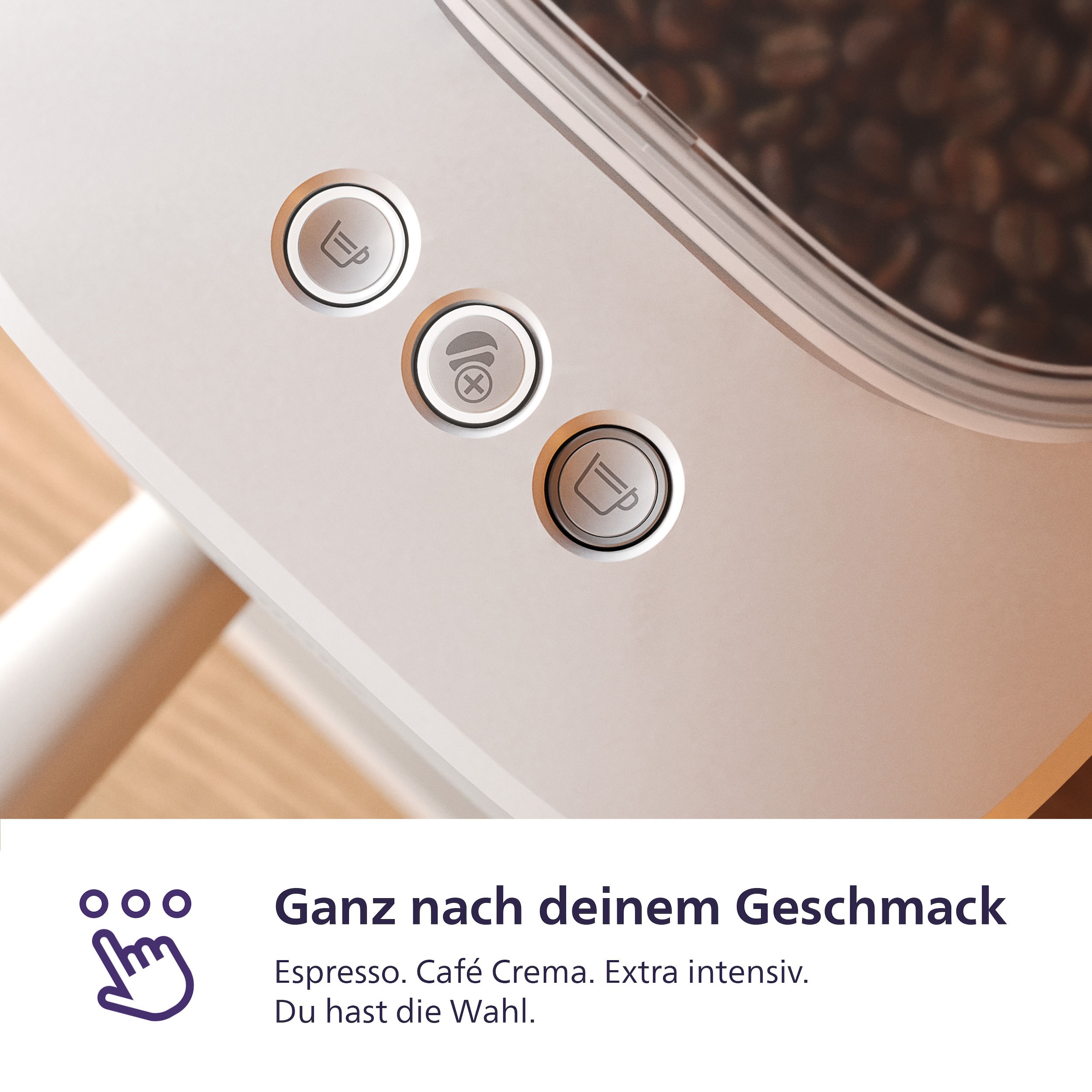 PHILIPS baristina Espressomaschine »BAR305/00 mit Mahlwerk für ganze Bohnen« 16 bar Pumpendruck, Naturweiß​