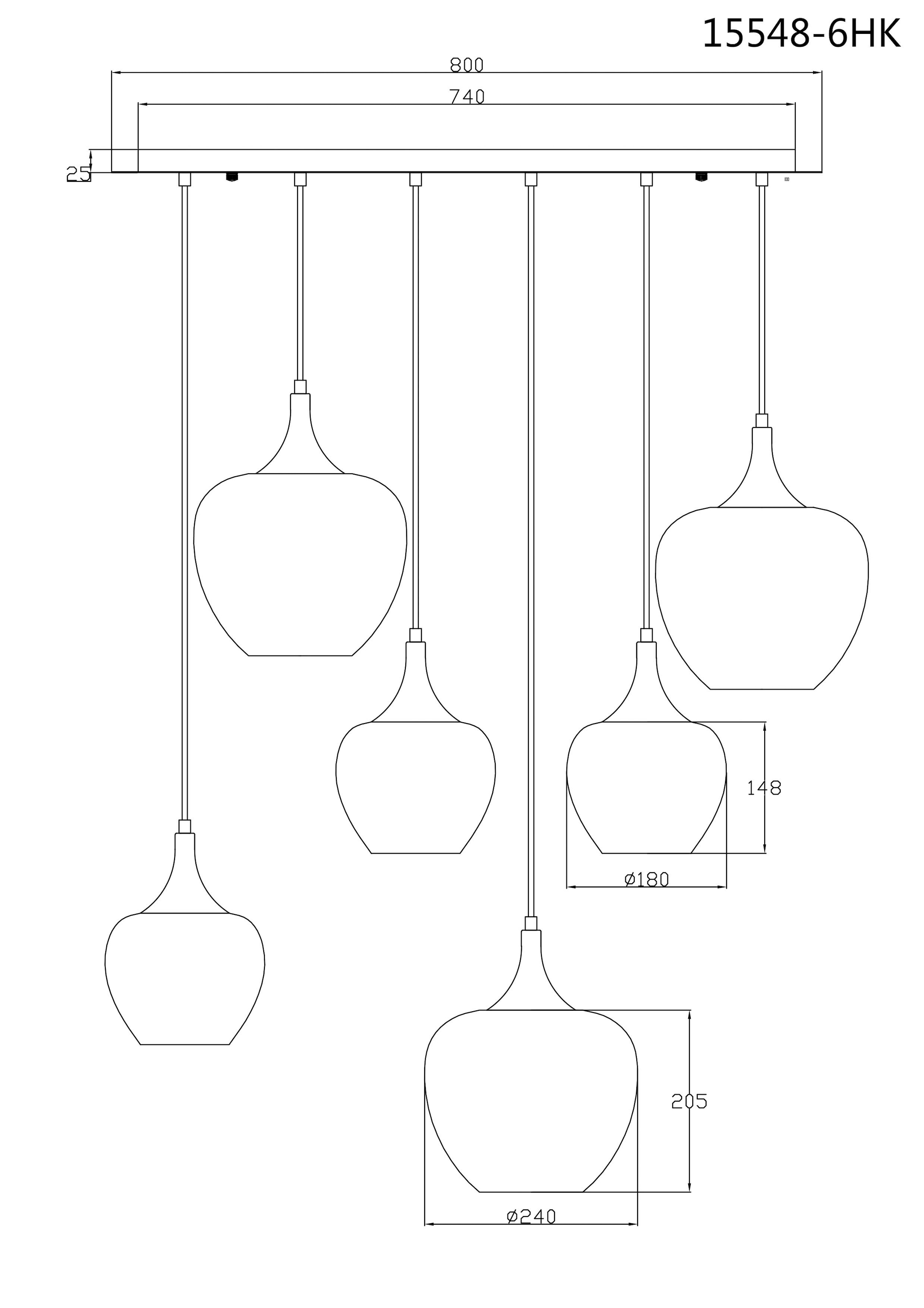 GLOBO LIGHTING Hängeleuchte »MAXY«, Leuchtmittel E27 | ohne Leuchtmittel, Hängelampe/Pendelleuchte/schwarz-chrom/Glas klar/Acrylkristalle