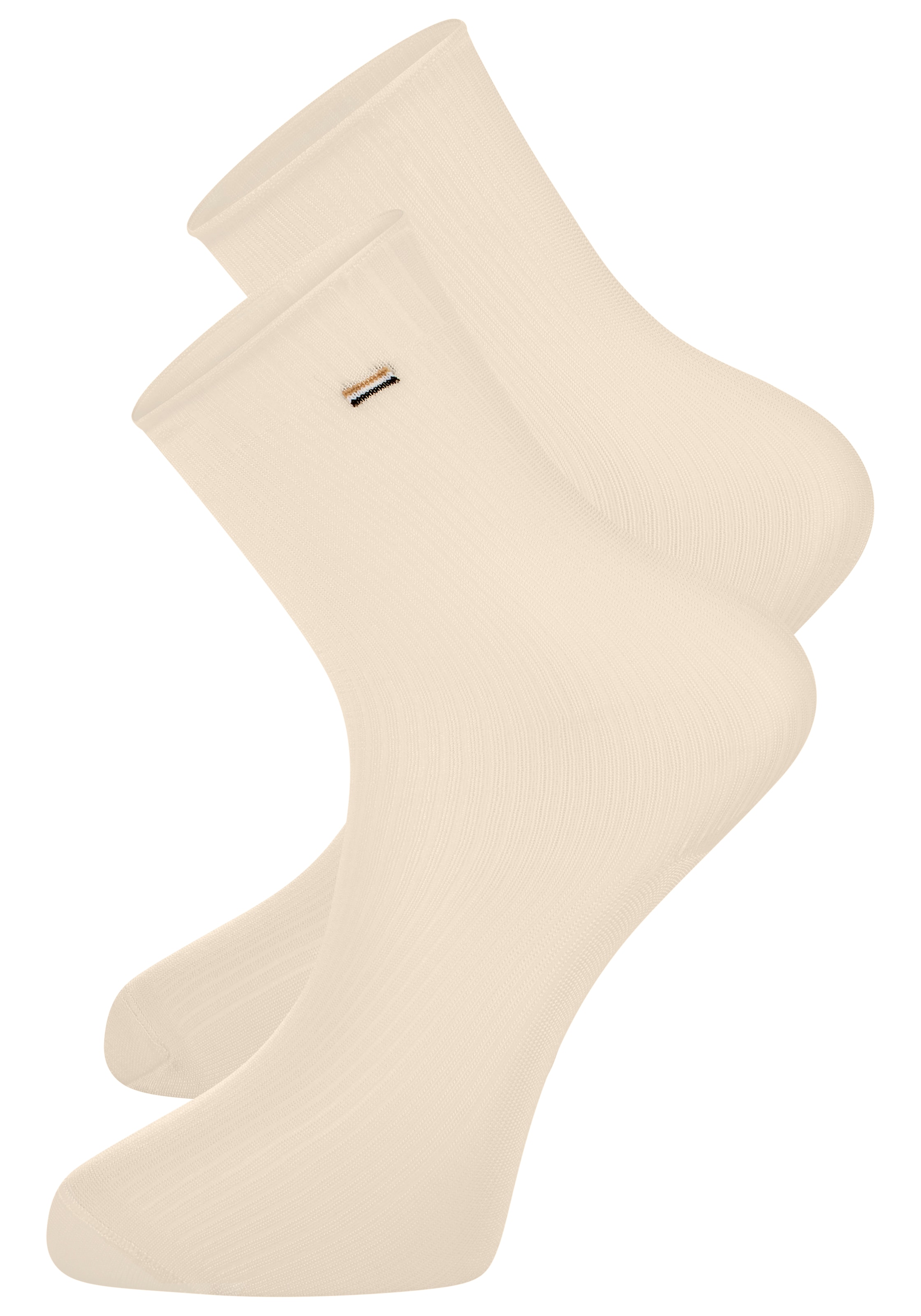BOSS Feinsocken Packung, 2 Paar tlg. fein gerippt, verstärkte Fersen- und Zehenpartie