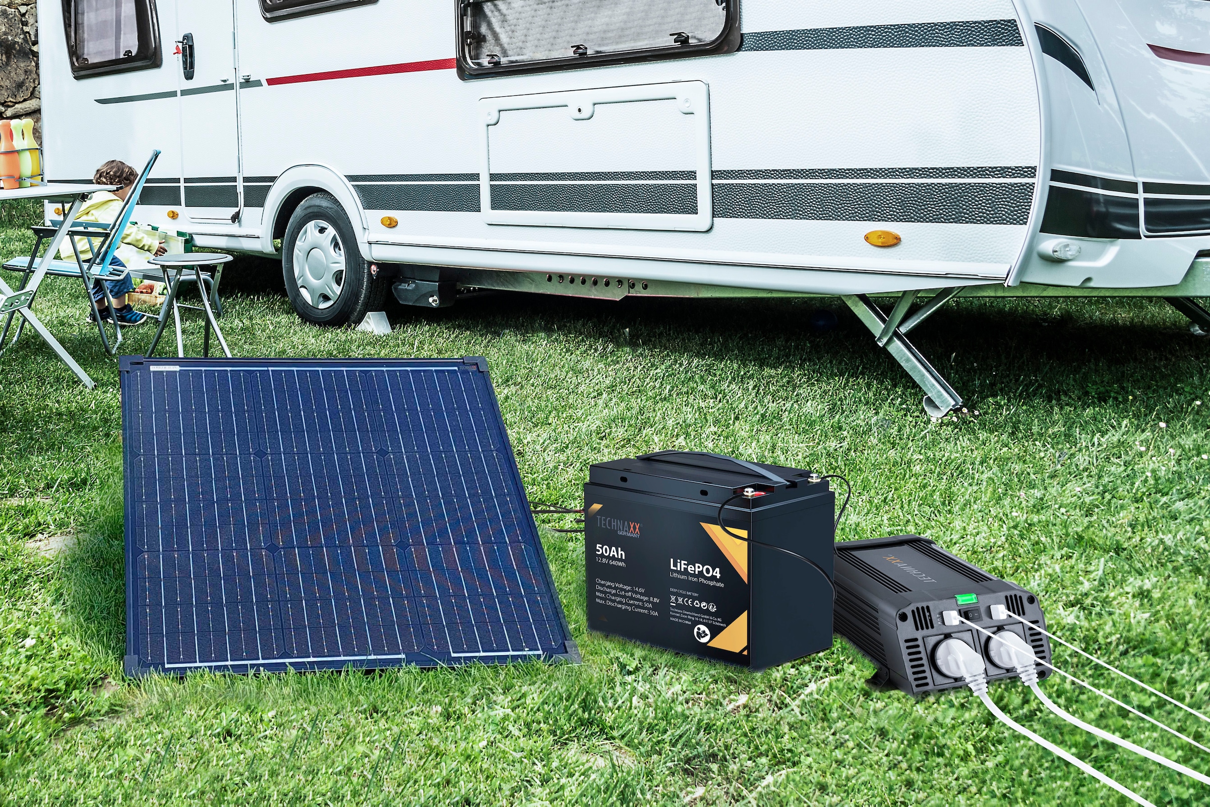 Technaxx Solarladegerät »TX-214«, 50 W Solar Ladeset