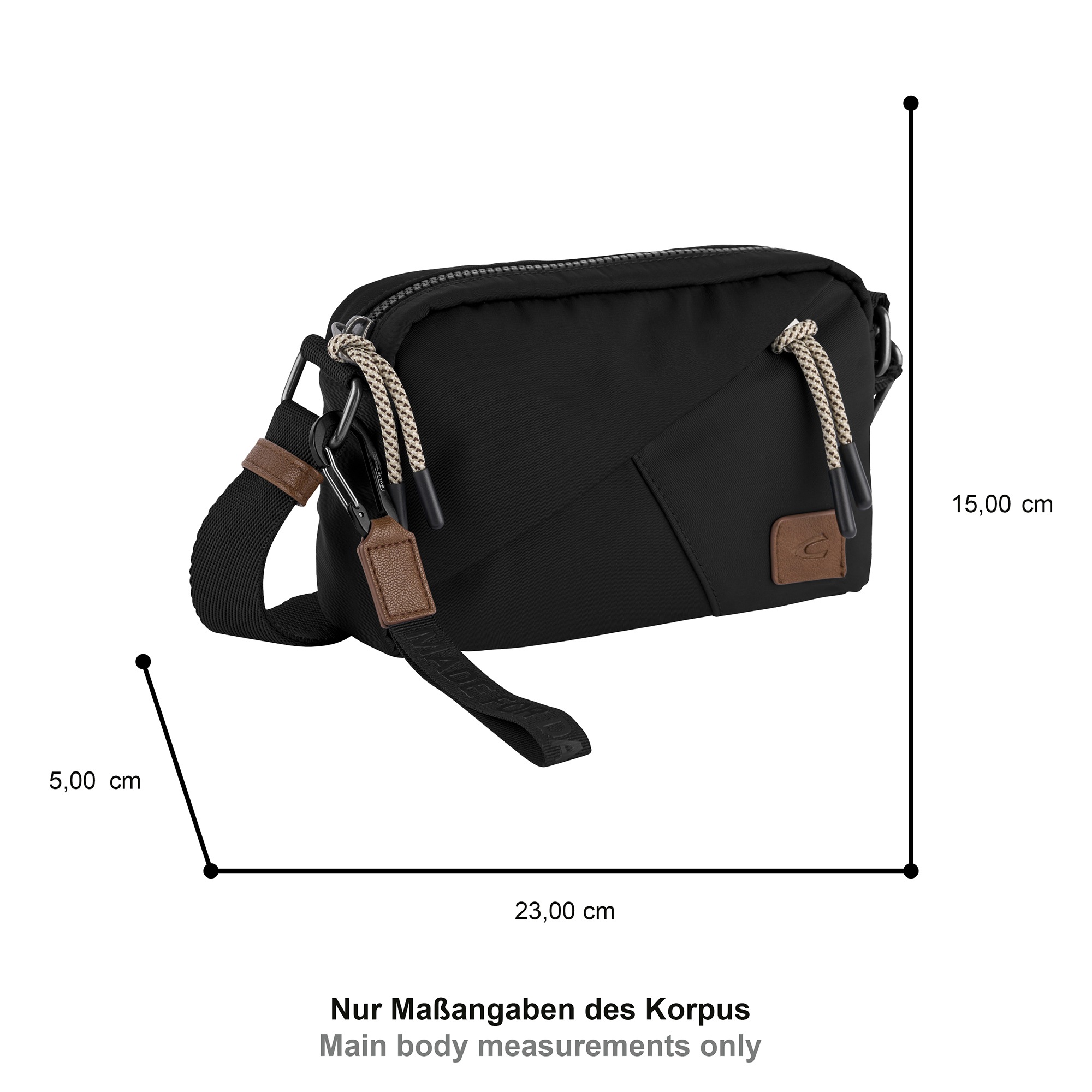 camel active Handtasche »Aurum«, aus recyceltem, robusten Nylon leichtgewichtig mit feinen Details