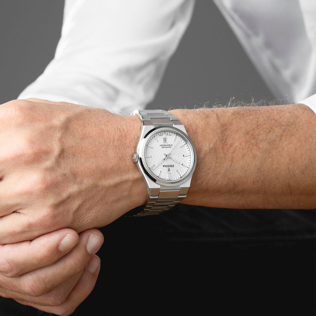 Festina Quarzuhr »Rivé Collection«, Armbanduhr, Damenuhr, Herrenuhr, Swiss Made, Edelstahlarmband, analog