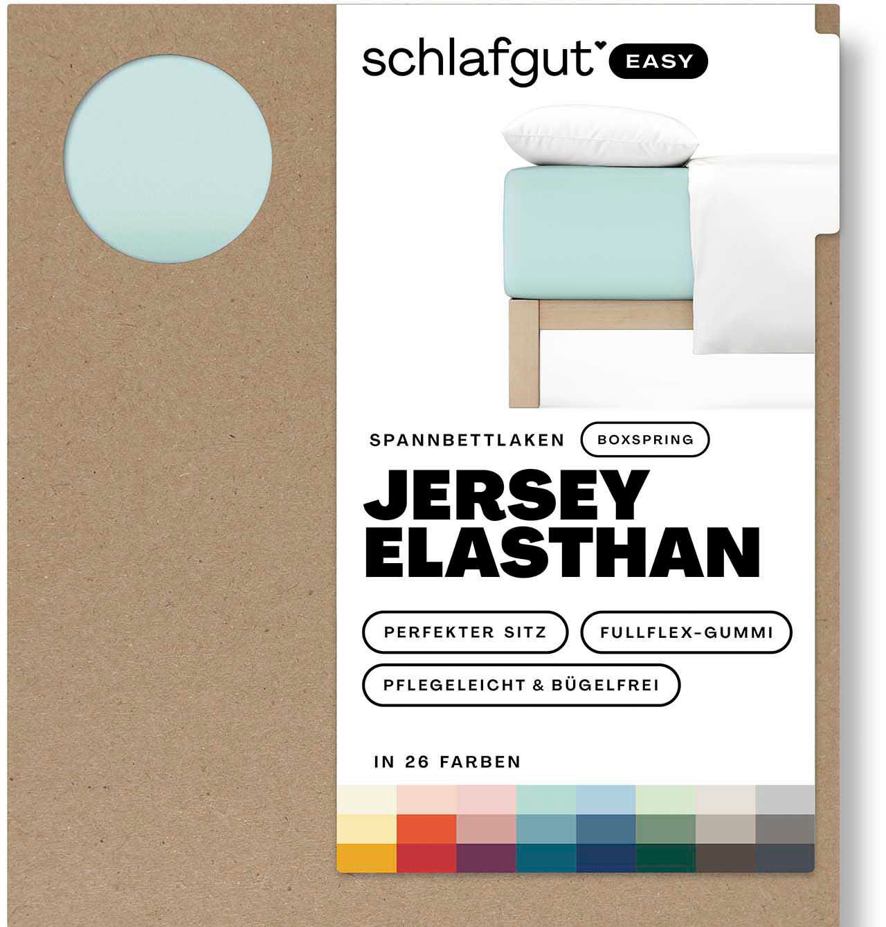 Spannbettlaken »EASY Jersey Elasthan Boxspring«, MADE IN GREEN by OEKO-TEX®