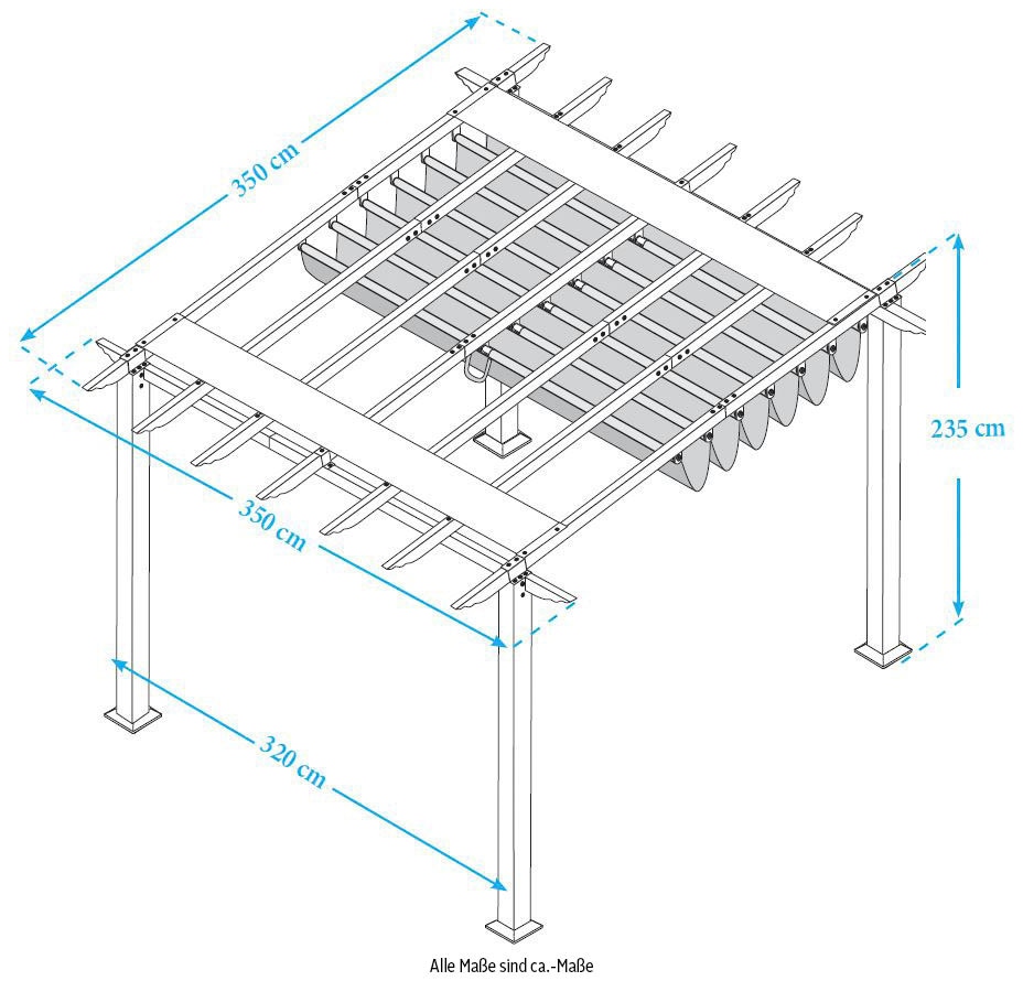 Paragon Pavillon »FLORIDA«, Aluminiumpavillon mit verstellbarem Sonnensegel