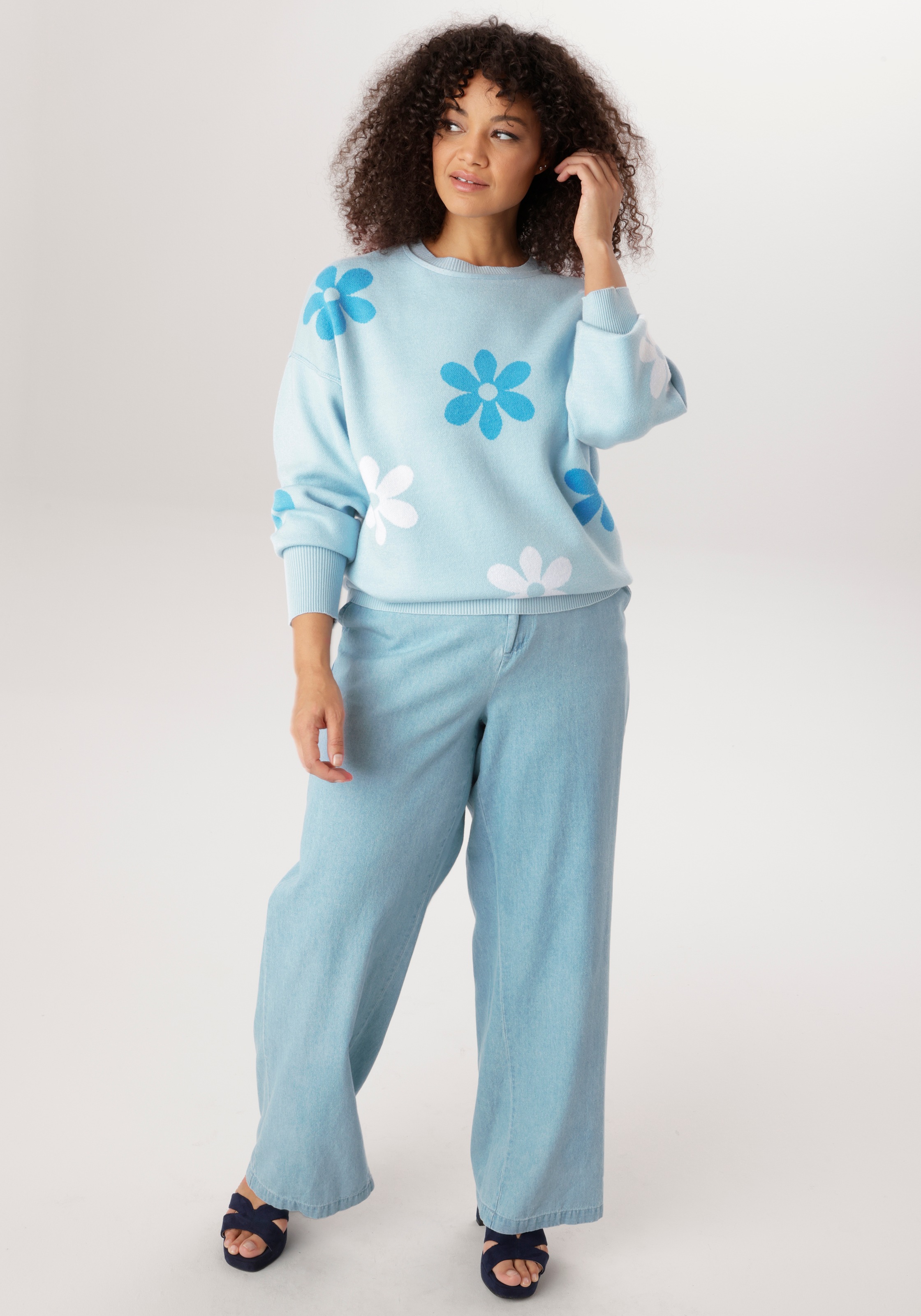 Aniston Plus Knit Sweater Light Blue 54 3