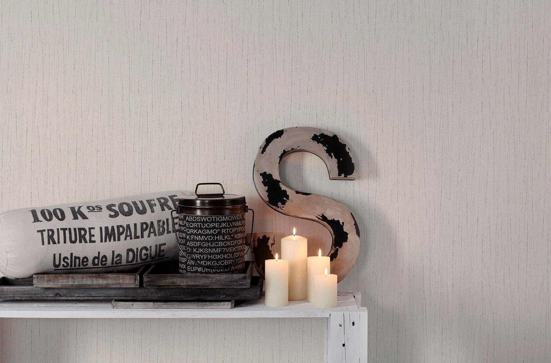 living walls Vliestapete »Flavour« einfarbig | uni Struktur Tapete Design Metallic