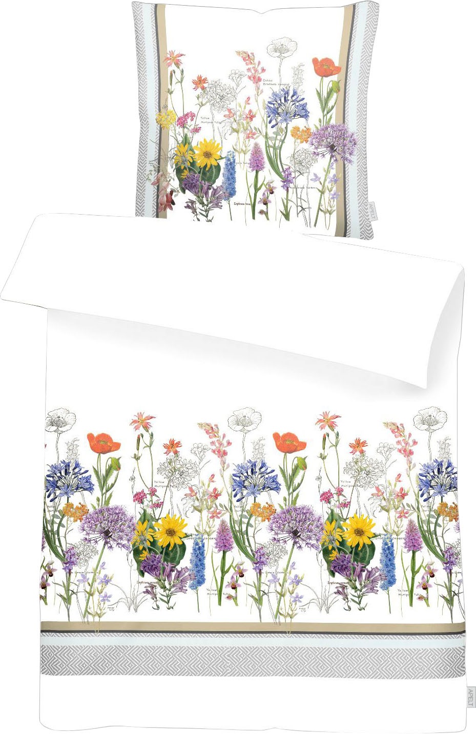 APELT Bettwäsche "Frida" 2 Stk. eine Blütenwiese mit heimischen Sommerblume günstig online kaufen