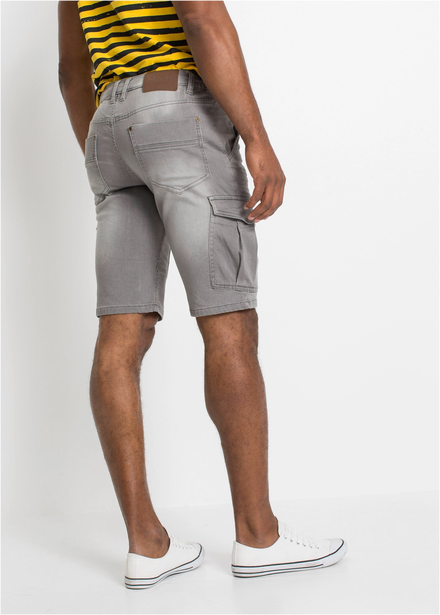bonprix Bermudas aus Baumwolle und Polyester, mit Used-Effekt, regular fit günstig online kaufen