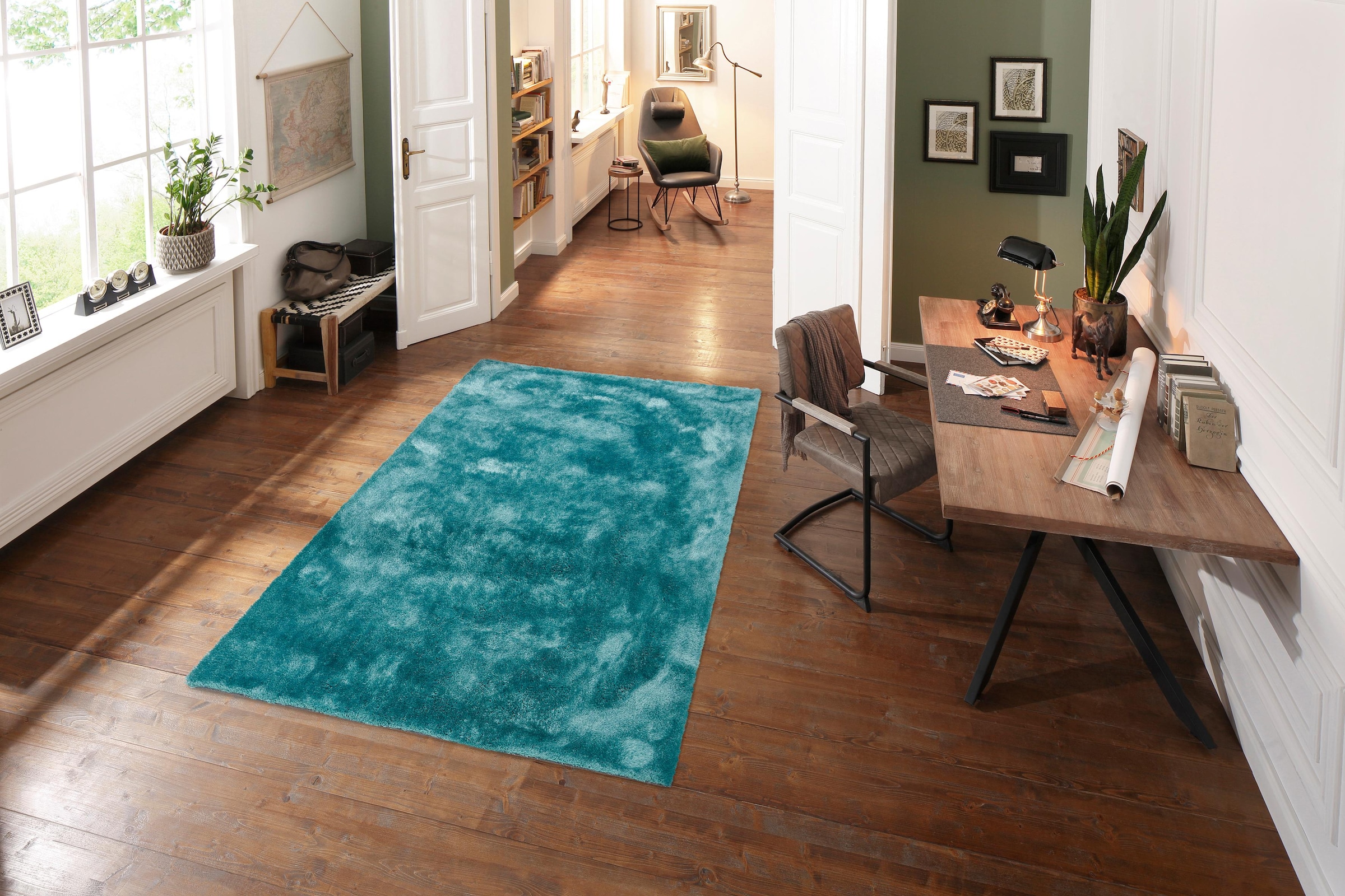 Bruno Banani Teppich »Dana Teppich, besonders weich und kuschelig, Kundenliebling«, rechteckig, 30 mm Höhe, uni, Mikrofaser Teppiche, Wohnzimmer, Schlafzimmer, Esszimmer