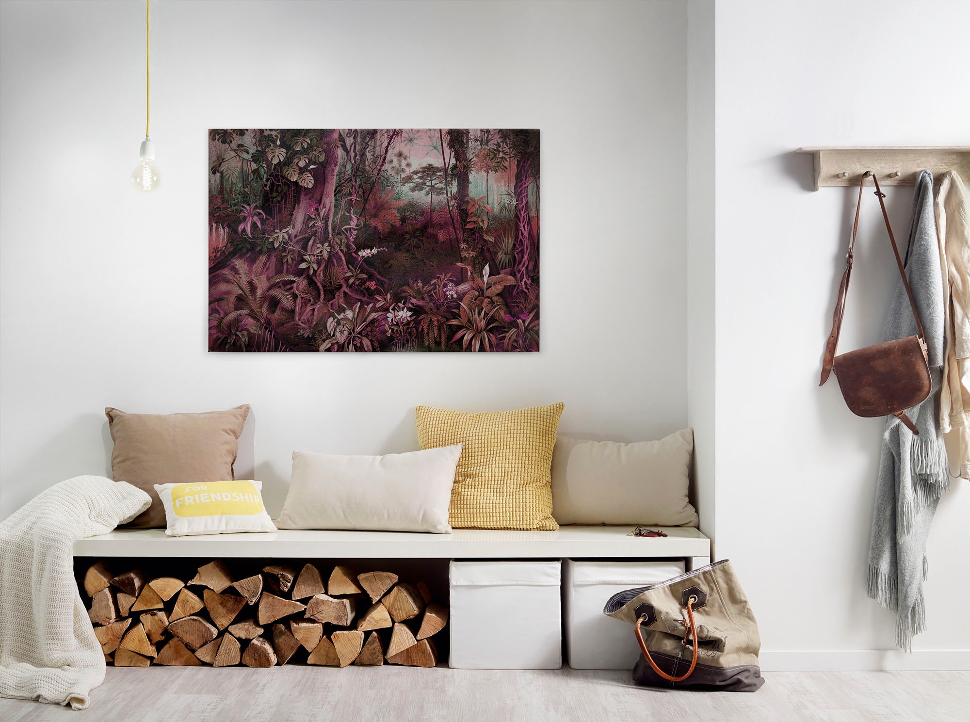 A.S. Création Leinwandbild »jungle«, Kunst-Gemälde-Kinder, (1 St.), Keilrahmen Bild Dschungel Wald Leinwand-Bild Wohnzimmer modern Kinder