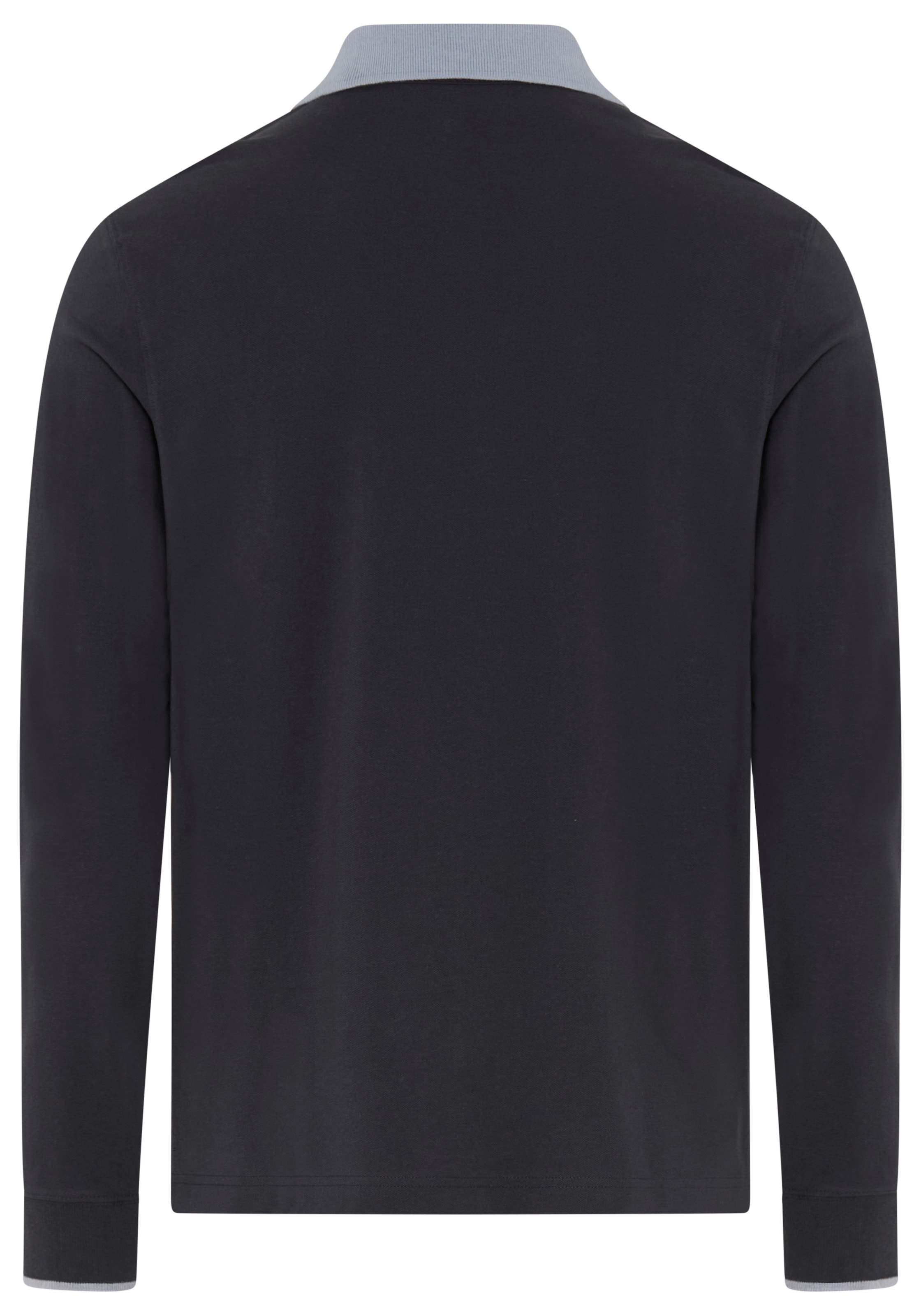 DELMAO Langarm-Poloshirt Langarm,  aus atmungsaktivem Piqué-Stoff,  Polokragen
