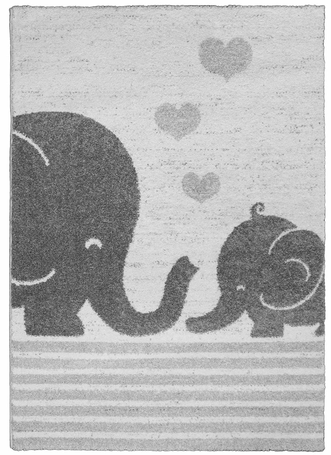 Primaflor-Ideen in Textil Kinderteppich "SOFT - Little Elephant", rechteckig, Kurzflor, Motiv Elefanten, Kinderzimmer