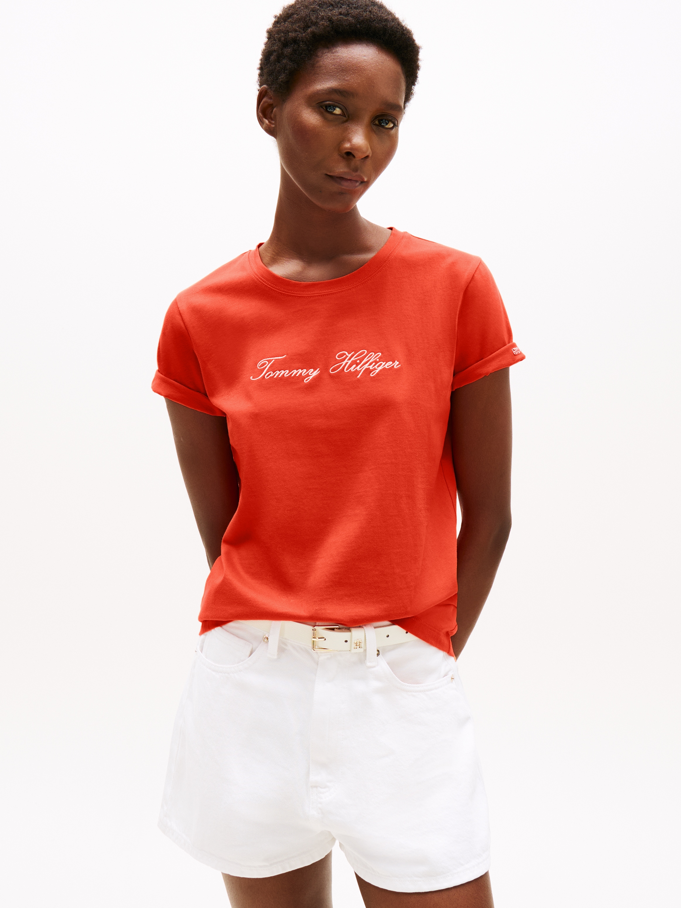Tommy Hilfiger Kurzarmshirt "SCRIPT REG C-NK SS T-SHIRT", mit Tommy Hilfige günstig online kaufen