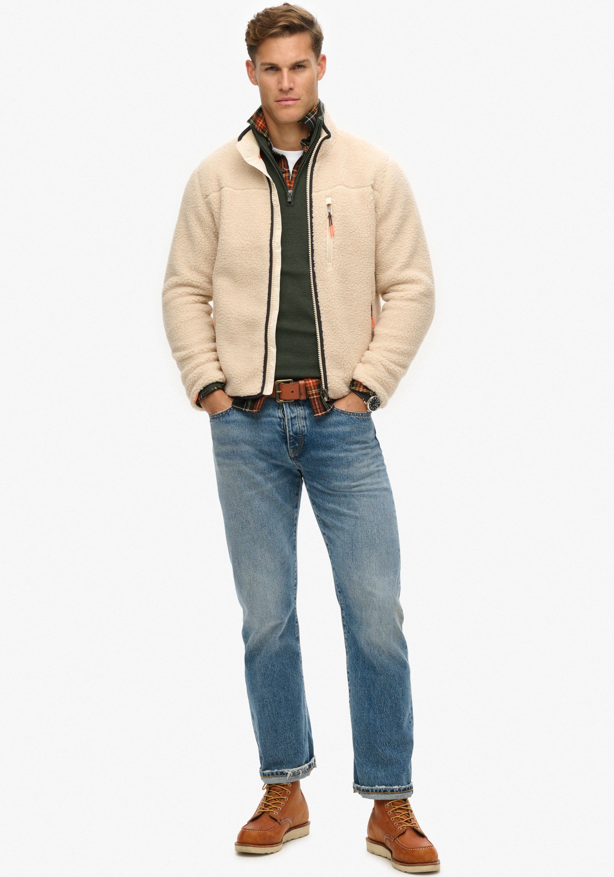 Superdry Fleecejacke »OUTDOOR FULL ZIP FLEECE«, ohne Kapuze