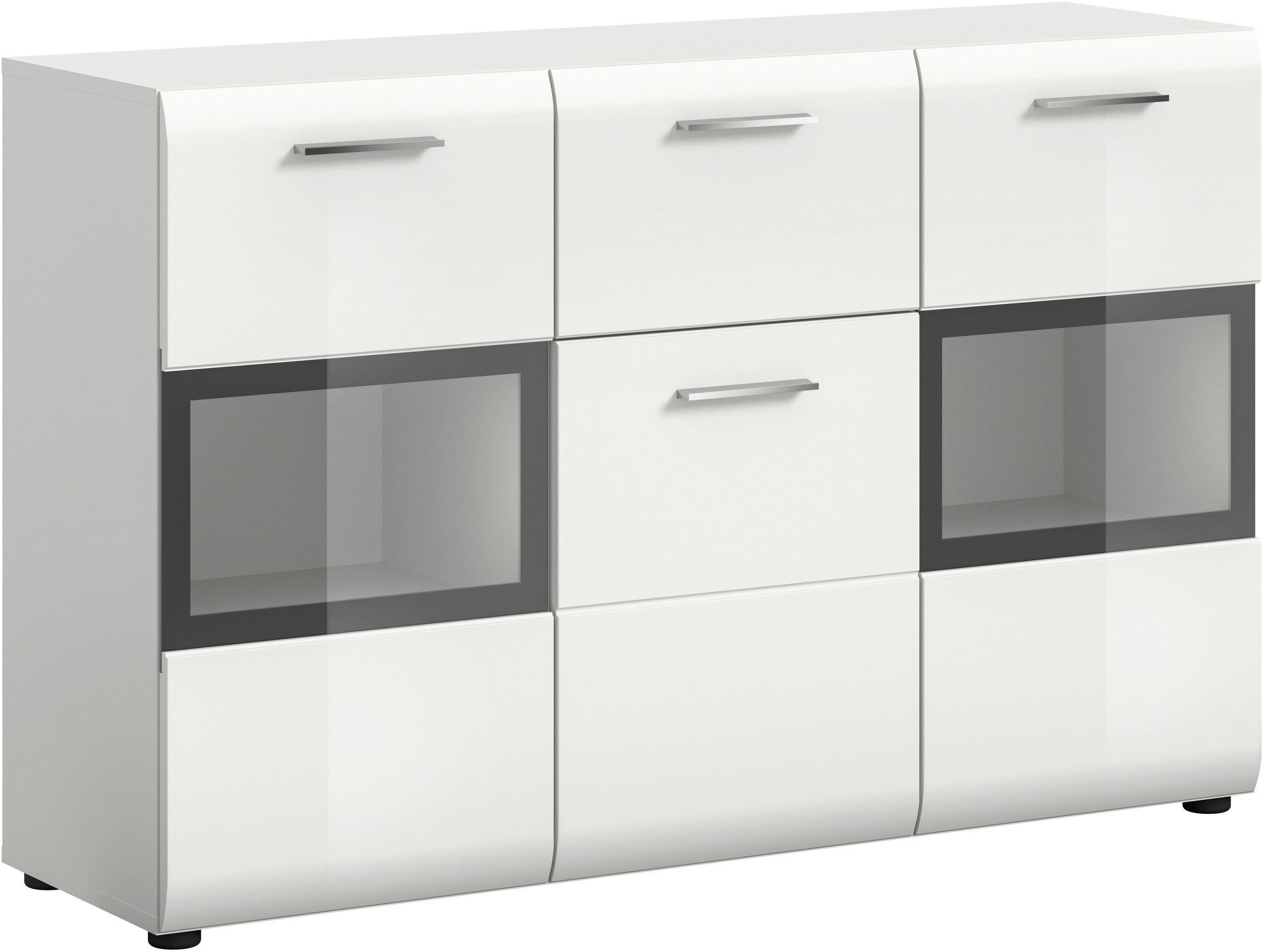 INOSIGN Sideboard "FLORENZ, hochwertige MDF-Front,Rillenfräsung,2 Glastüren günstig online kaufen