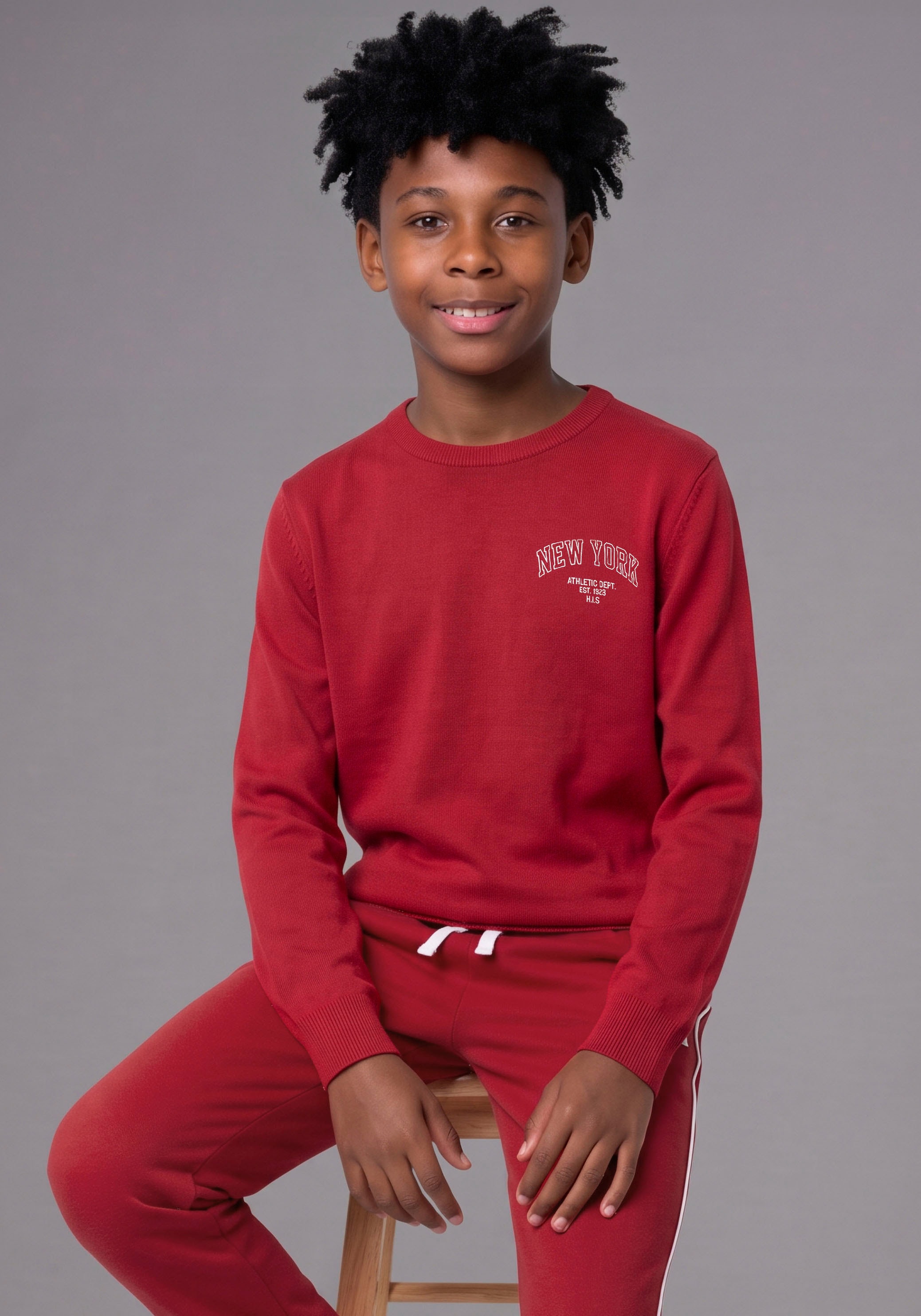 H.I.S Sweatshirt »2er Packung H.I.S Sweatshirts mit Logoprint«, 2er Packung, 2 Sweats mit Logo-Prints, mit Rundhalsausschnitt, Langarm, für Jungen
