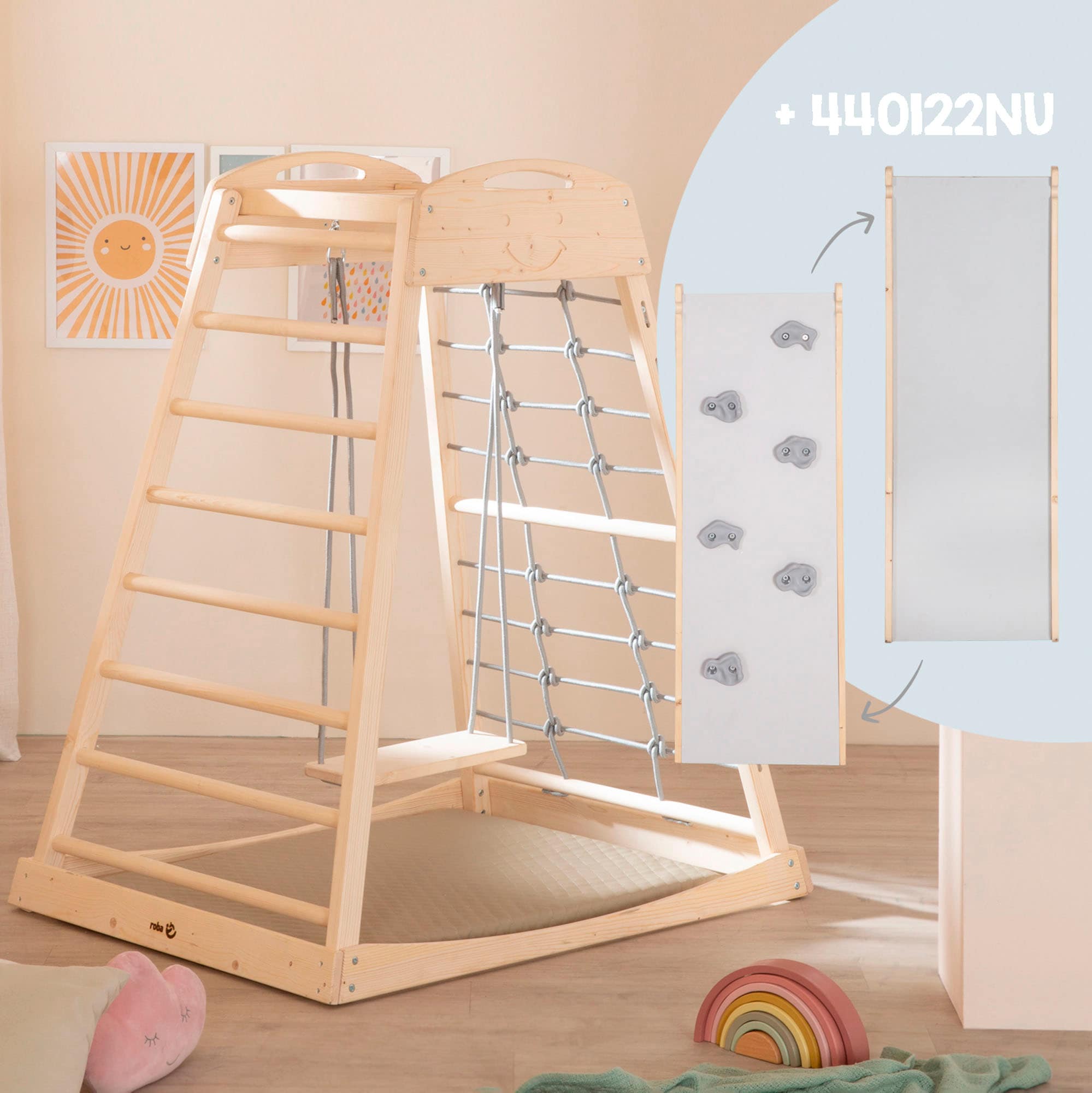 roba® Klettergerüst »Montessori Indoor Spielturm«, Belastbar bis 70 kg