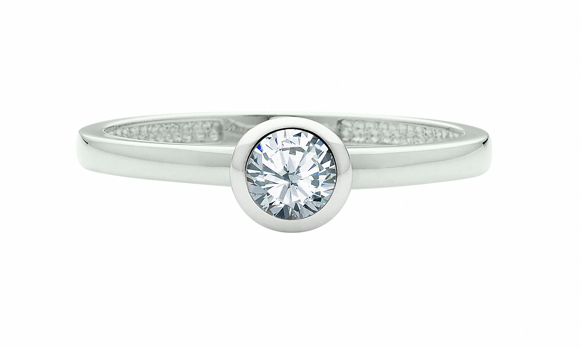 ADELIA ́S Damen Solitärring "Solitärring 585 Weißgold ( 14K ) mit Zirkonia", 54, Goldsilber, Gold, Fingerringe, Goldring Diamant
