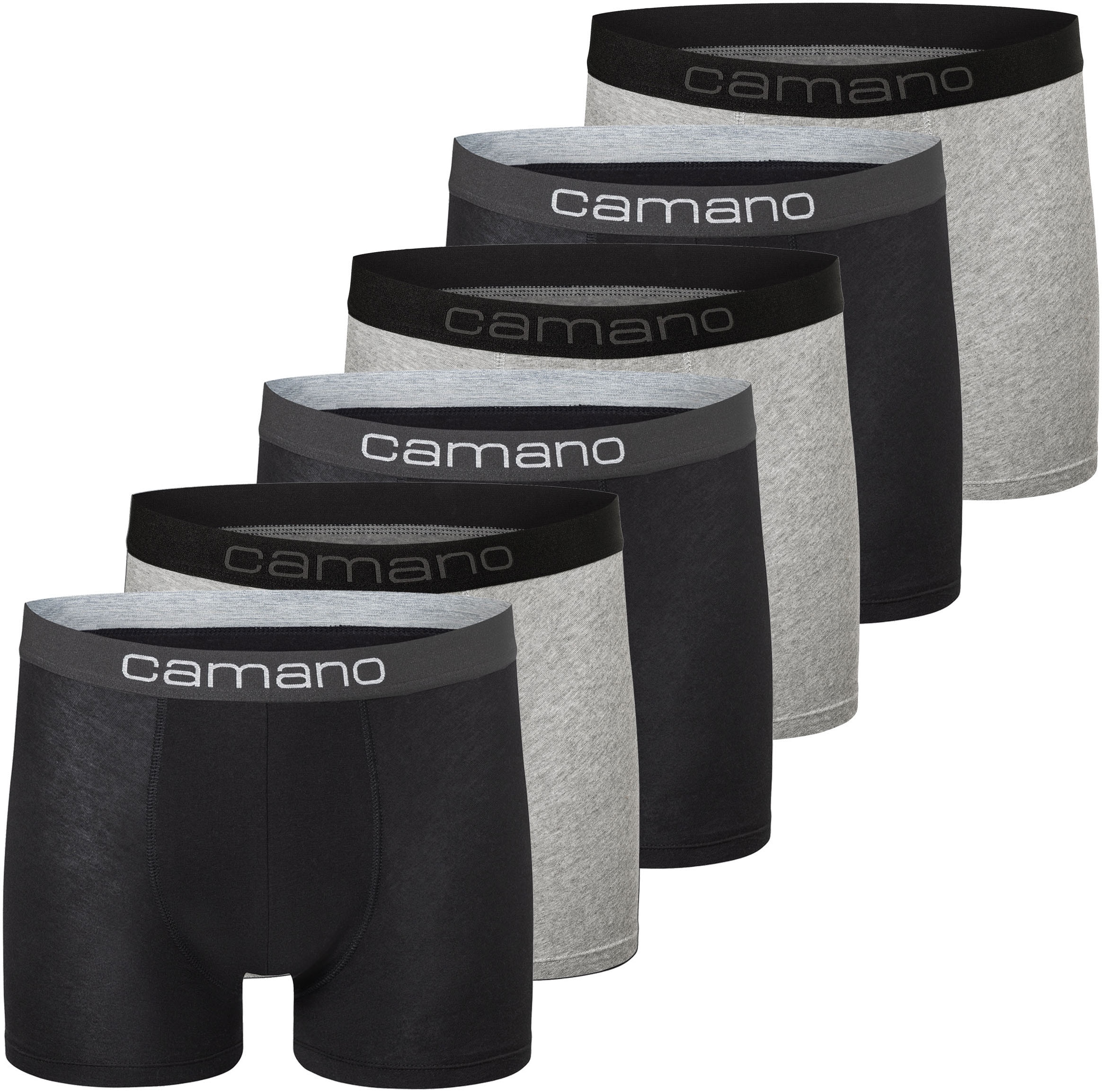 Camano Boxershorts »comfort«, (6er Pack), mit Stretch-Logobund