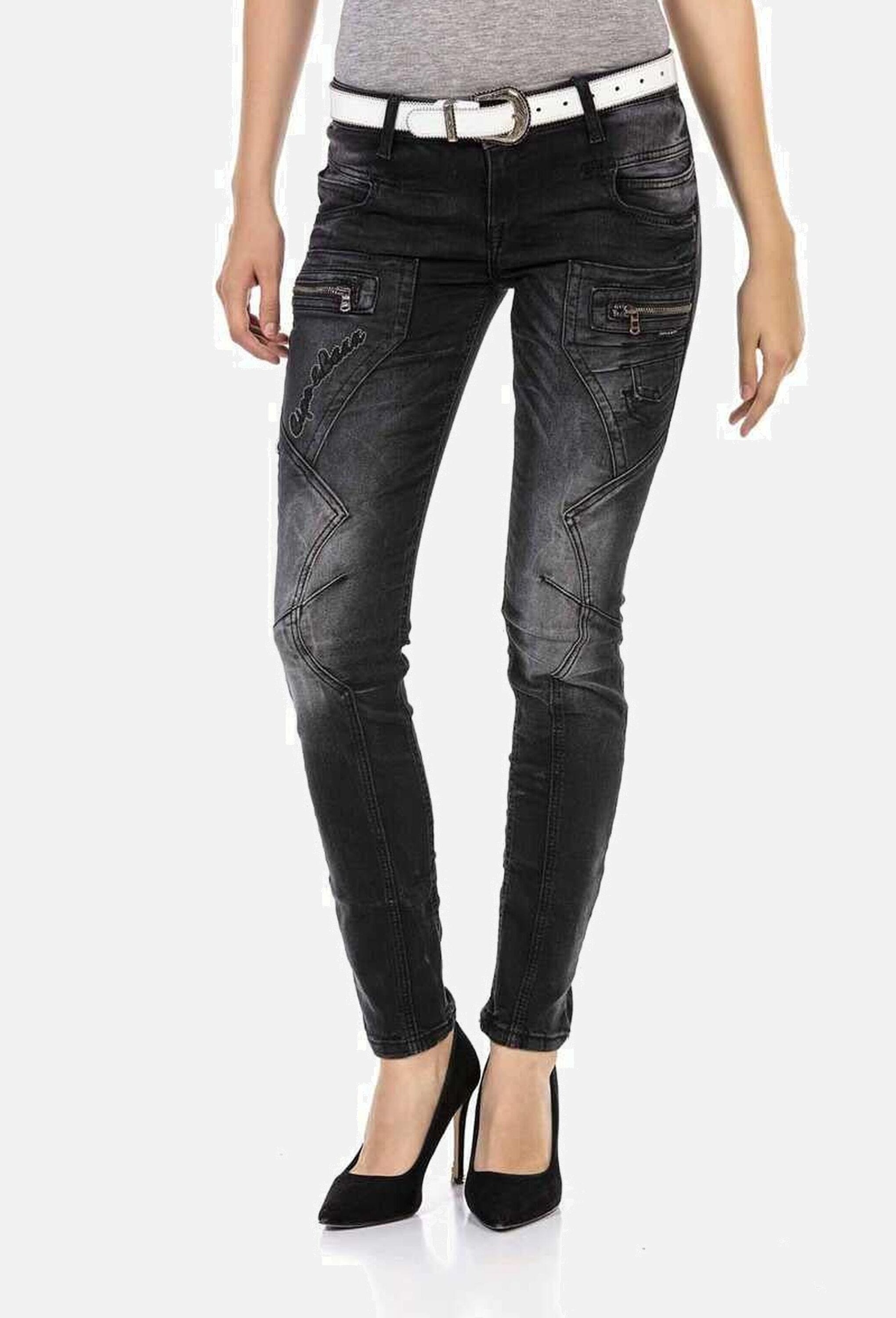 Cipo & Baxx Slim-fit-Jeans "Cipo & Baxx Jeans" mit Verschiedenen Ziernähte, WD437