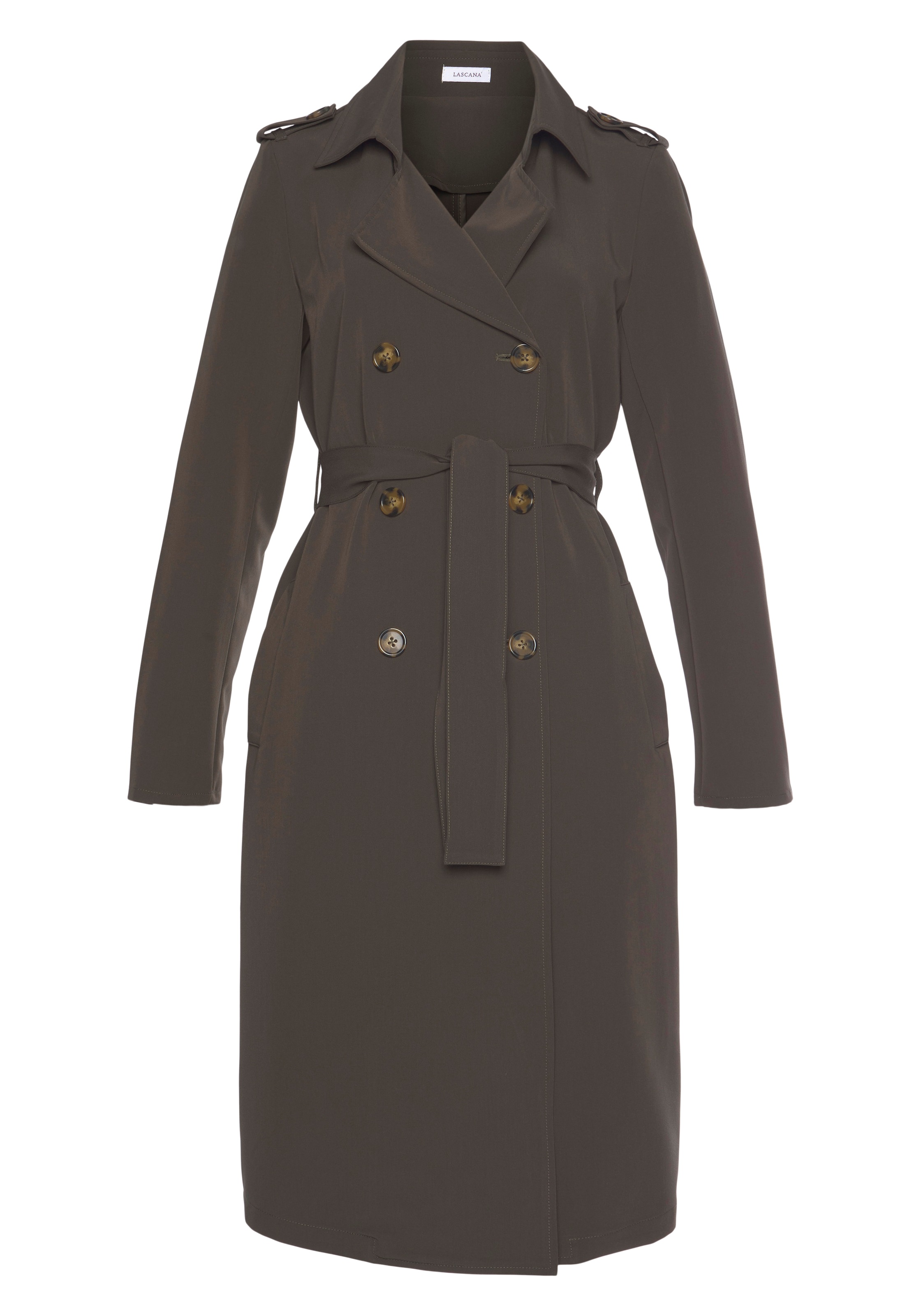 LASCANA Trenchcoat, (mit Bindegürtel), mit Gürtel zum Regulieren