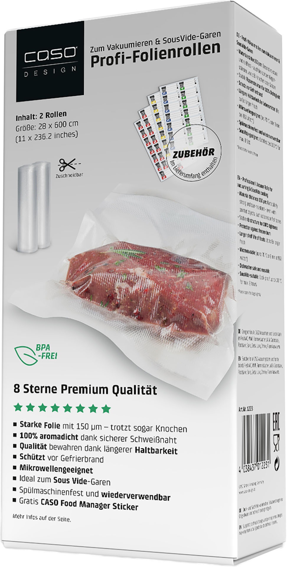 Caso Vakuumier-Folienrollen »1223« 2 Stück