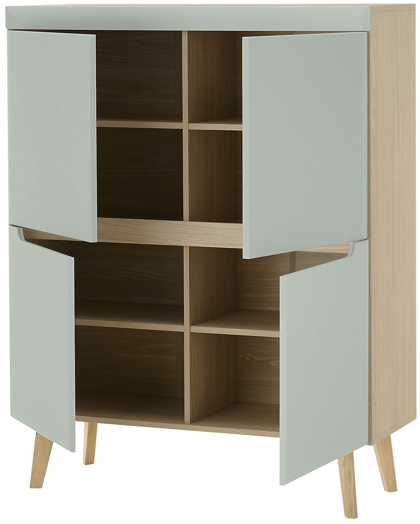 INOSIGN Wohnwand »Torge, Anbauwand, Schrankwand, Mediawand, Wohnzimmer-Set«, (Set, 4 St.), enthält 1 Vitrine, 1 Lowboard, 1 Highboard + 1 Wandboard, 344 cm breit
