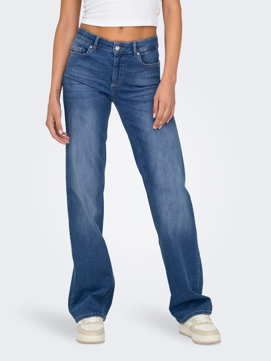 ONLY "ONLBLUSH – Straight Fit mit klassischem 5-Pocket-Design" straight fit, Denim/Jeans, Baumwollmischung, Coinpocket, unifarben