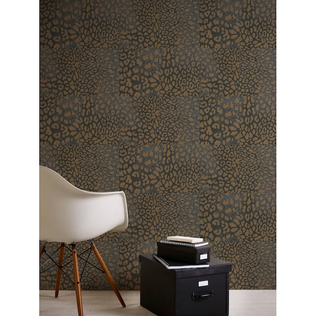 Black Friday living walls Vliestapete »Desert Lodge«, Fellimitat-animal  print-gemustert, Tapete Leopardenmuster | BAUR