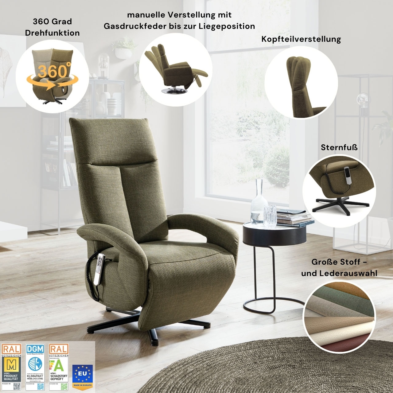 sit&more TV-Sessel »TV Emely«, wahlweise manuell oder elektrischer Funktion mit Akku