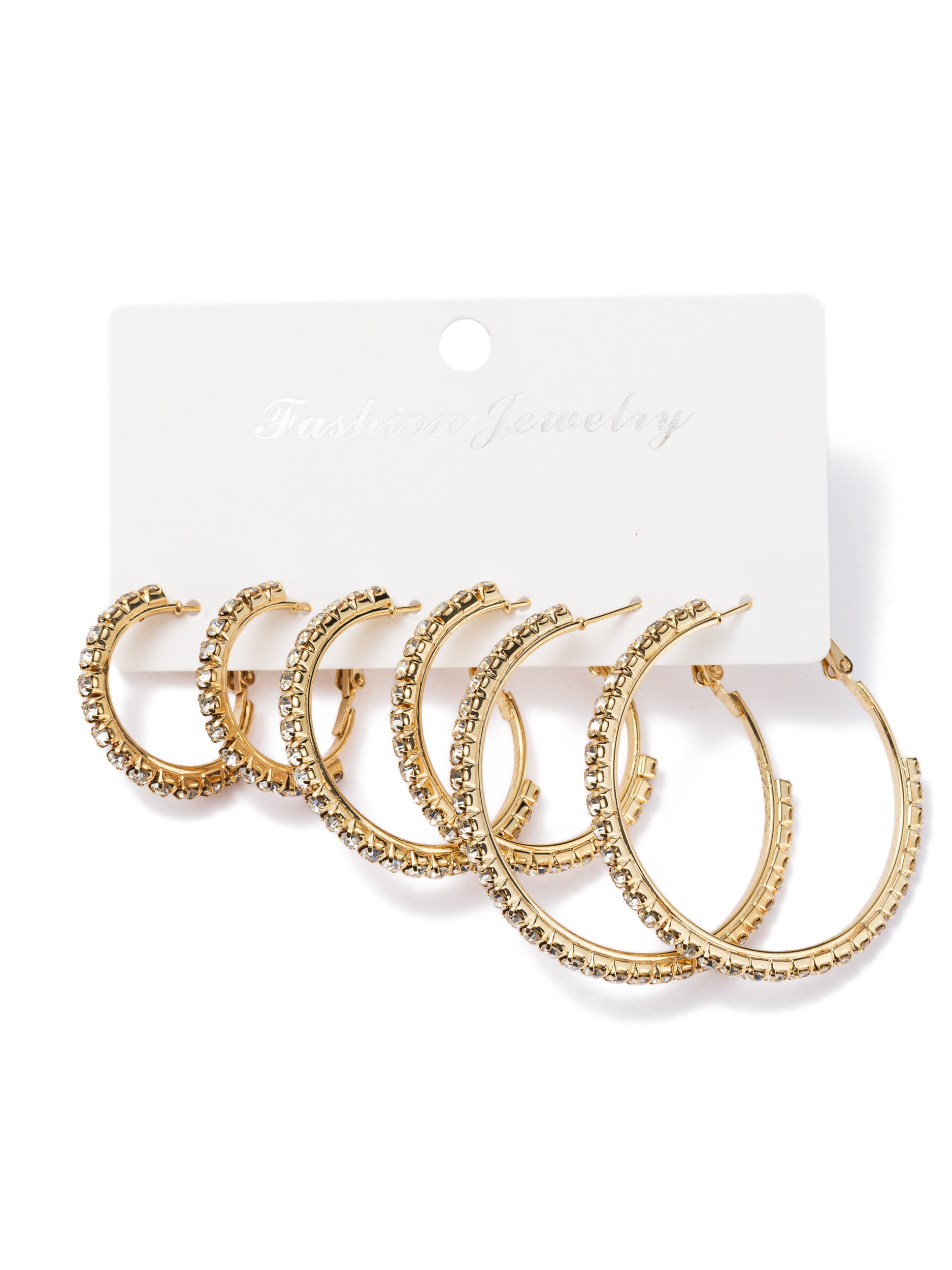 Aniston JEWELRY & WATCHES Creolen-Set »Multipack Schmuck Geschenk Kupfer Ohrschmuck Ohrringe Glitzersteine« Made in Germany - mit Glasstein