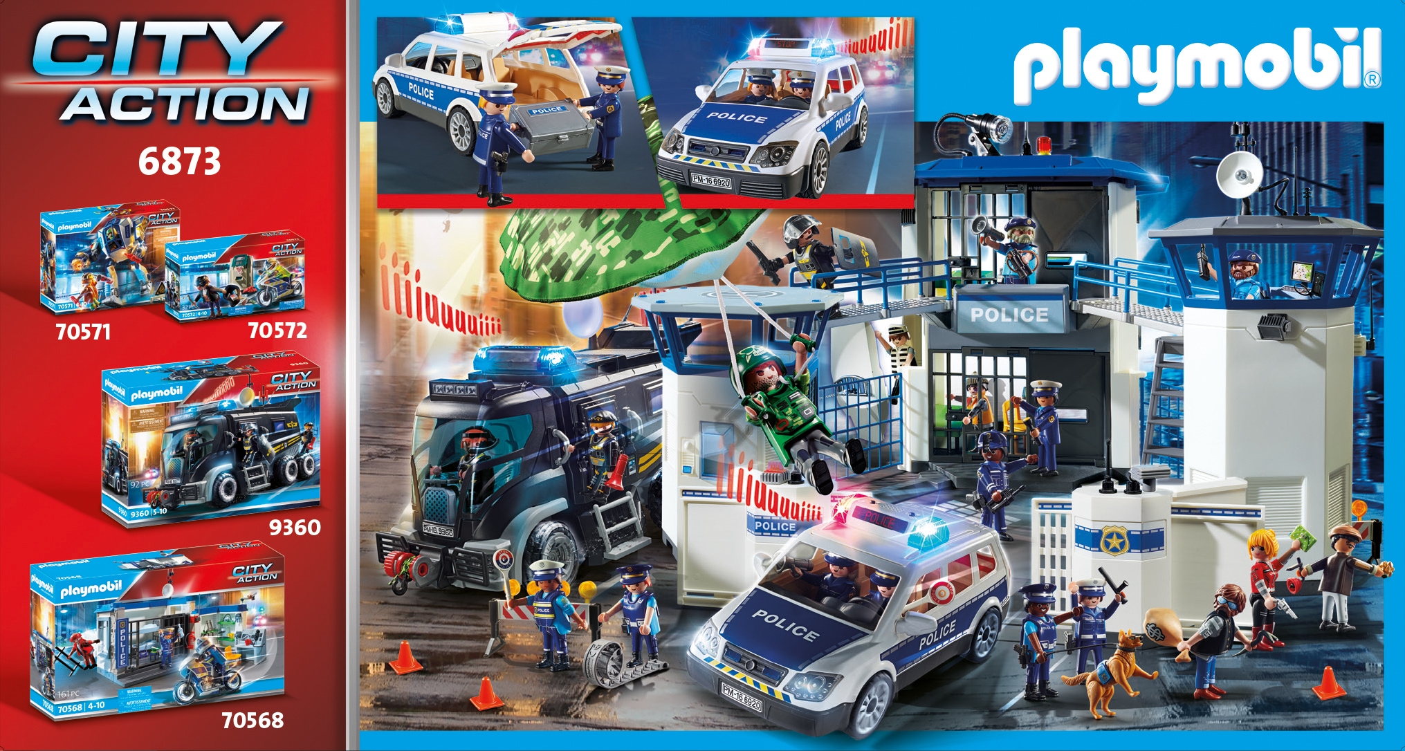 Playmobil® Konstruktions-Spielset »Polizei-Einsatzwagen (6873), City Action«, (35 St.), Made in Germany