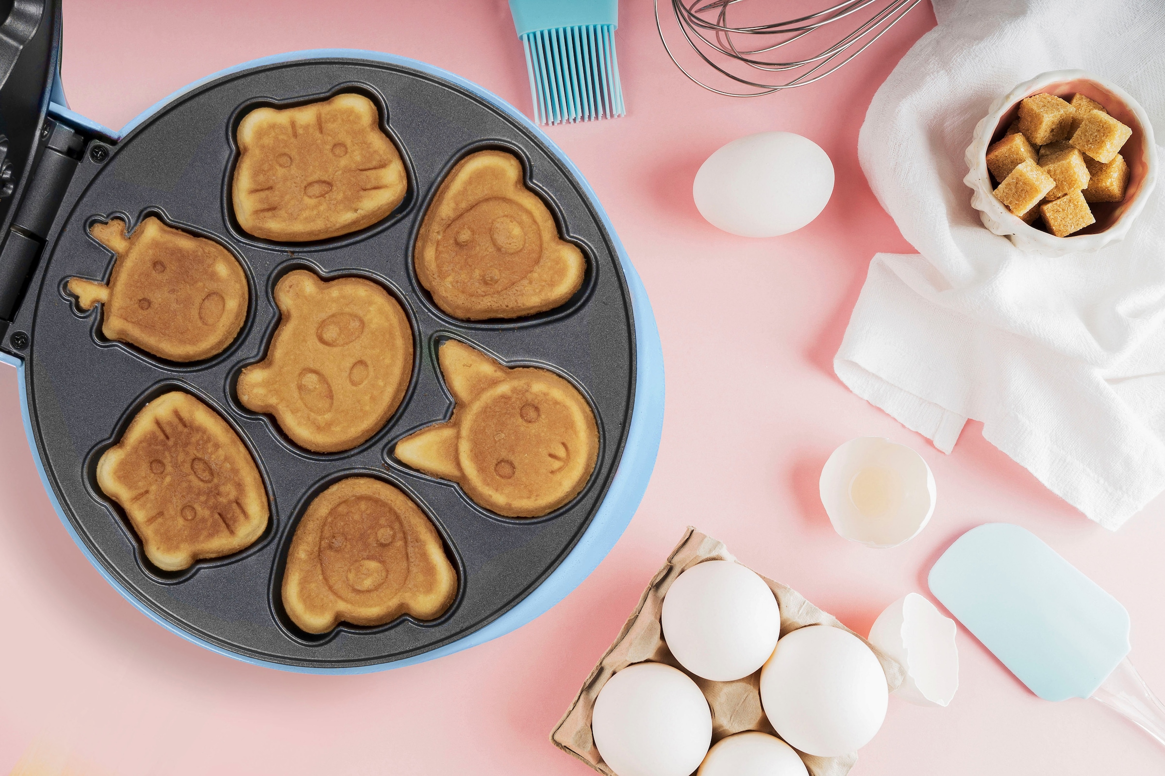 bestron Waffeleisen »AAW700 für Mini-Waffel-Kekse«, 700 W, mit Backampel & Antihaftbeschichtung