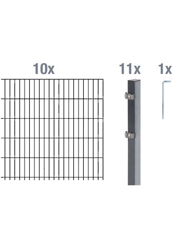 Alberts Doppelstabmattenzaun anthrazit 100 cm ...