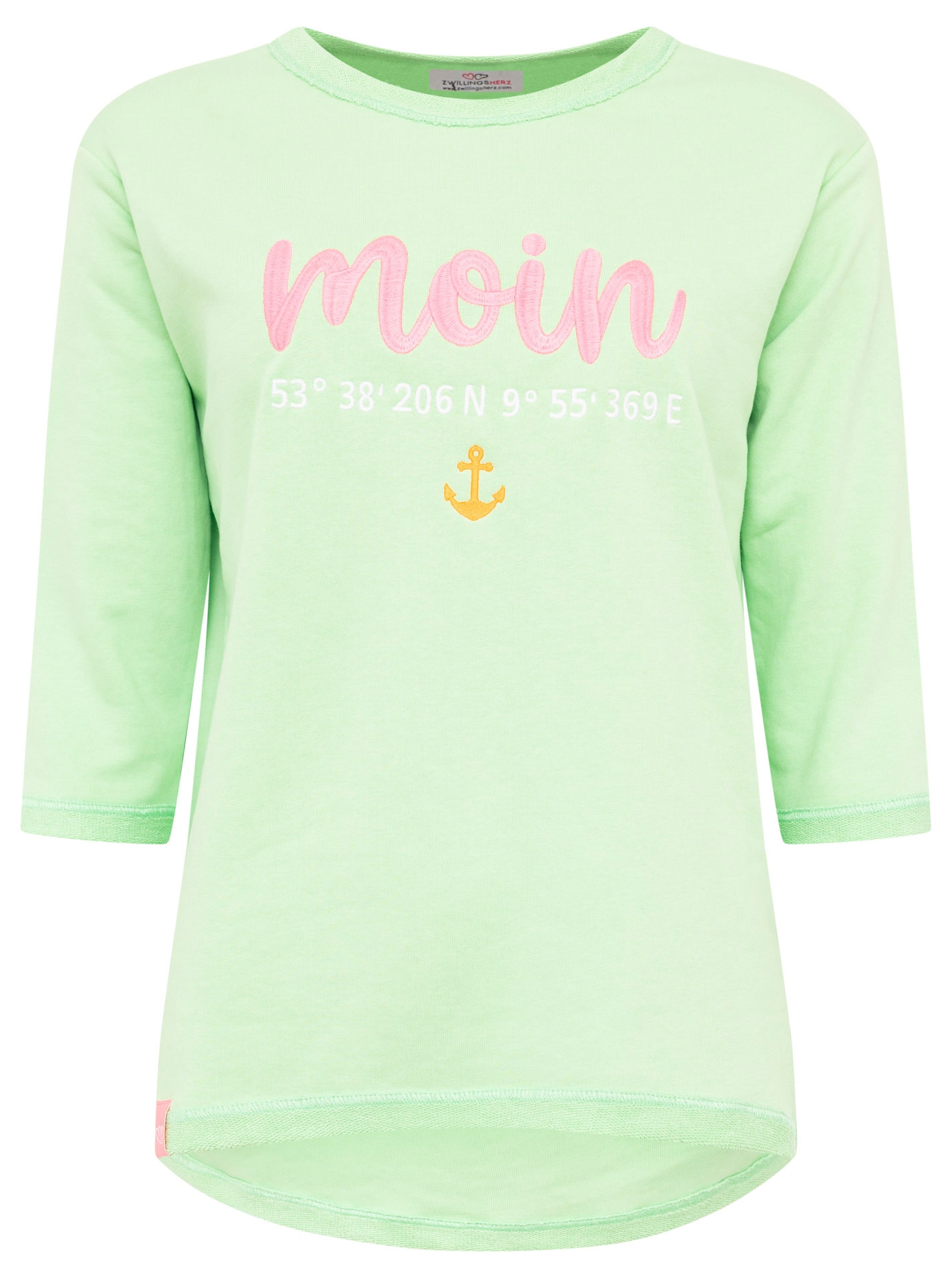 Zwillingsherz 3/4-Arm-Shirt ""Moin"", mit Moin Stickerei und Anker, ausgefr günstig online kaufen