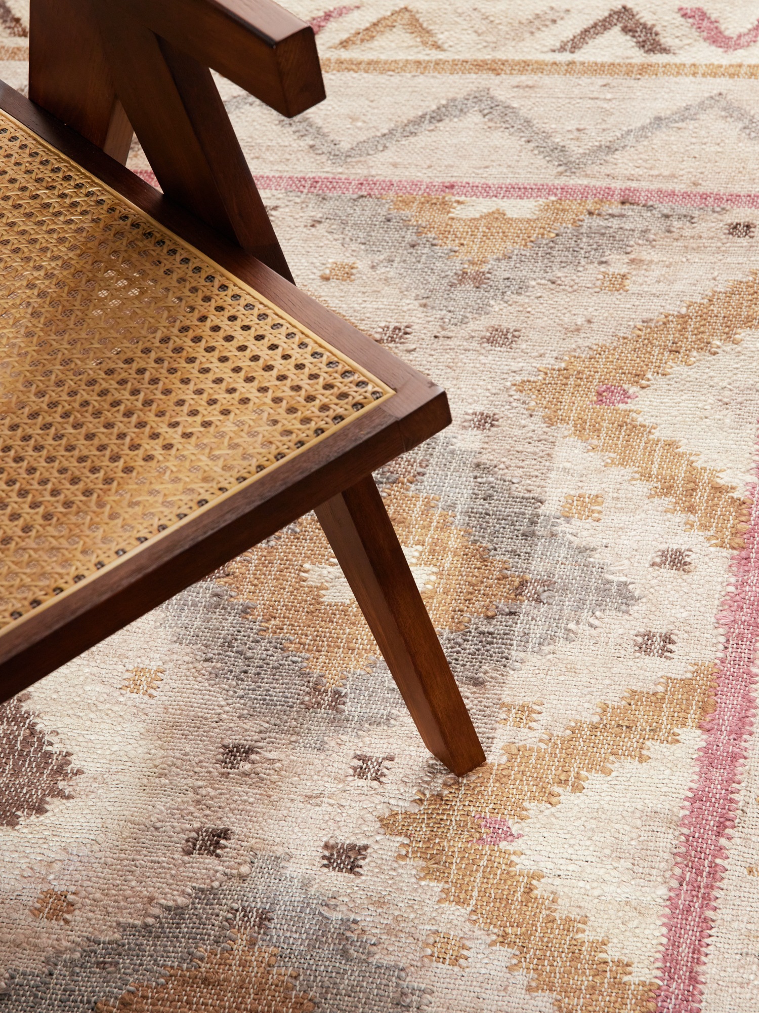 ELLE DECORATION Teppich »Kelim Imani« rechteckig 3 mm Höhe Jute, Baumwolle, Natur, Handgewebt, Kelim, orientalisch, Boho