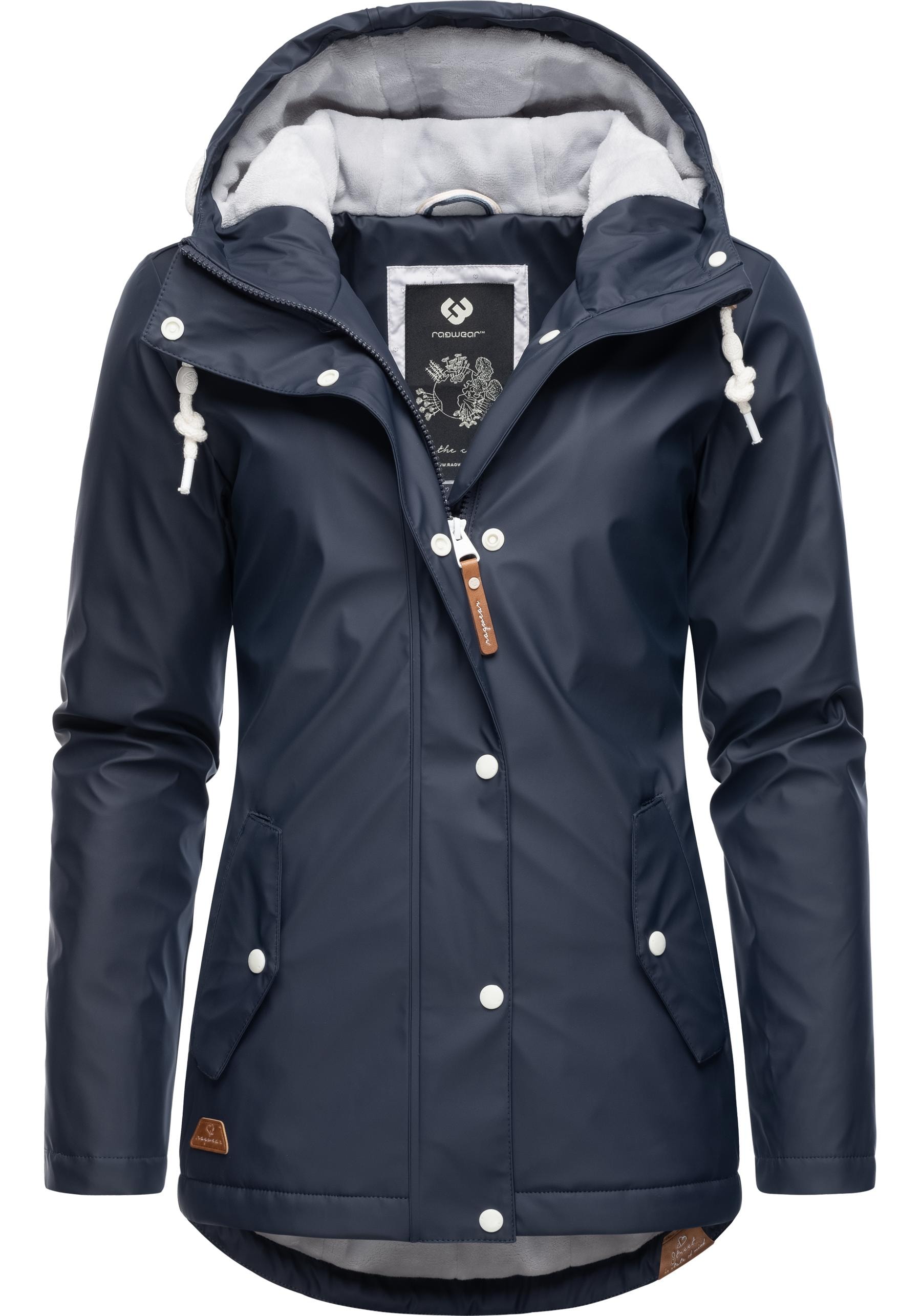 Kapuze, warm Regenmantel gefütterter Winter Damen »Marge«, | kaufen Regenjacke Ragwear mit online BAUR