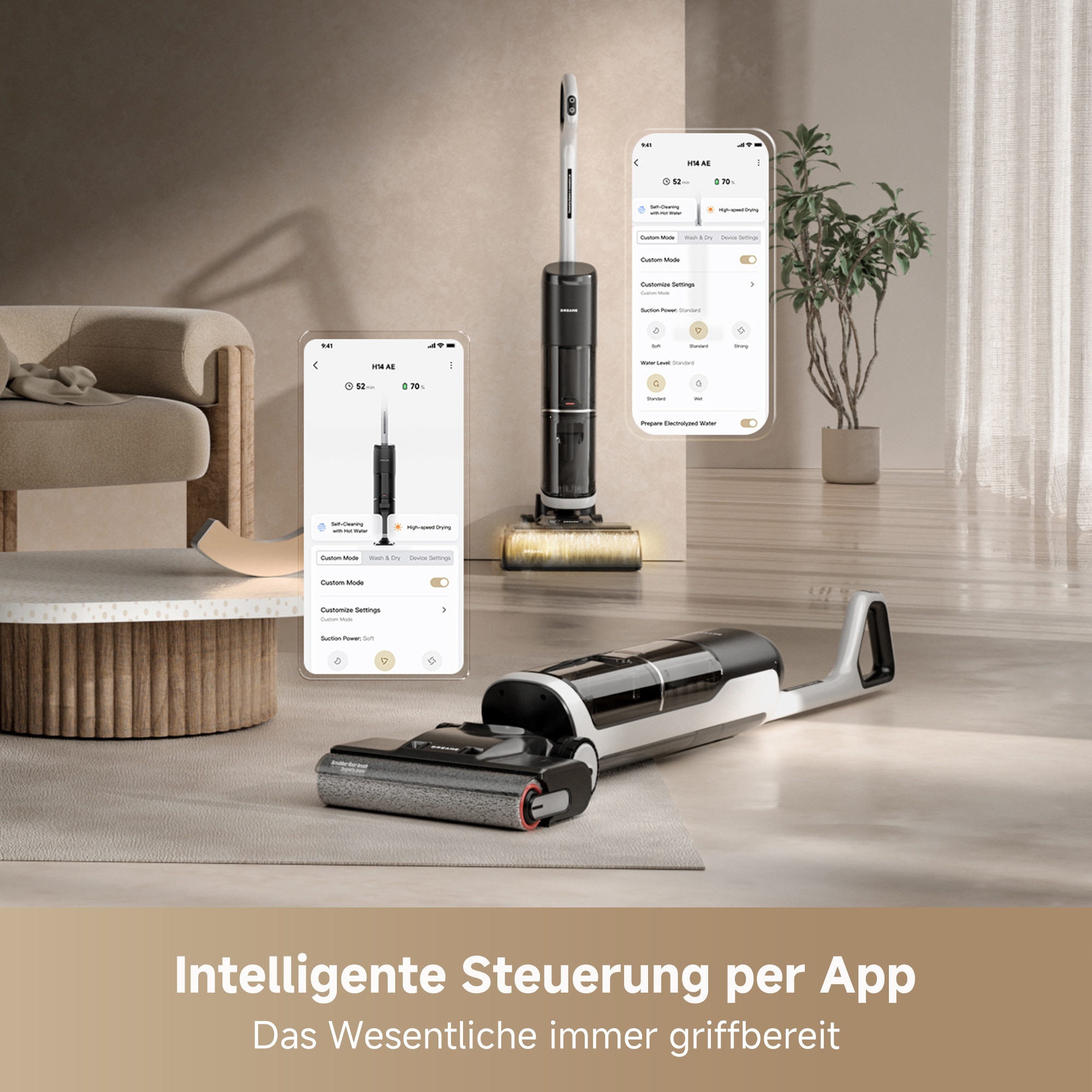 Dreame Nass-Trocken-Sauger »Dreame H14 Tangle Cut mit 18.000 Pa Saugkraft« Flexible und gründliche 180° Reinigung