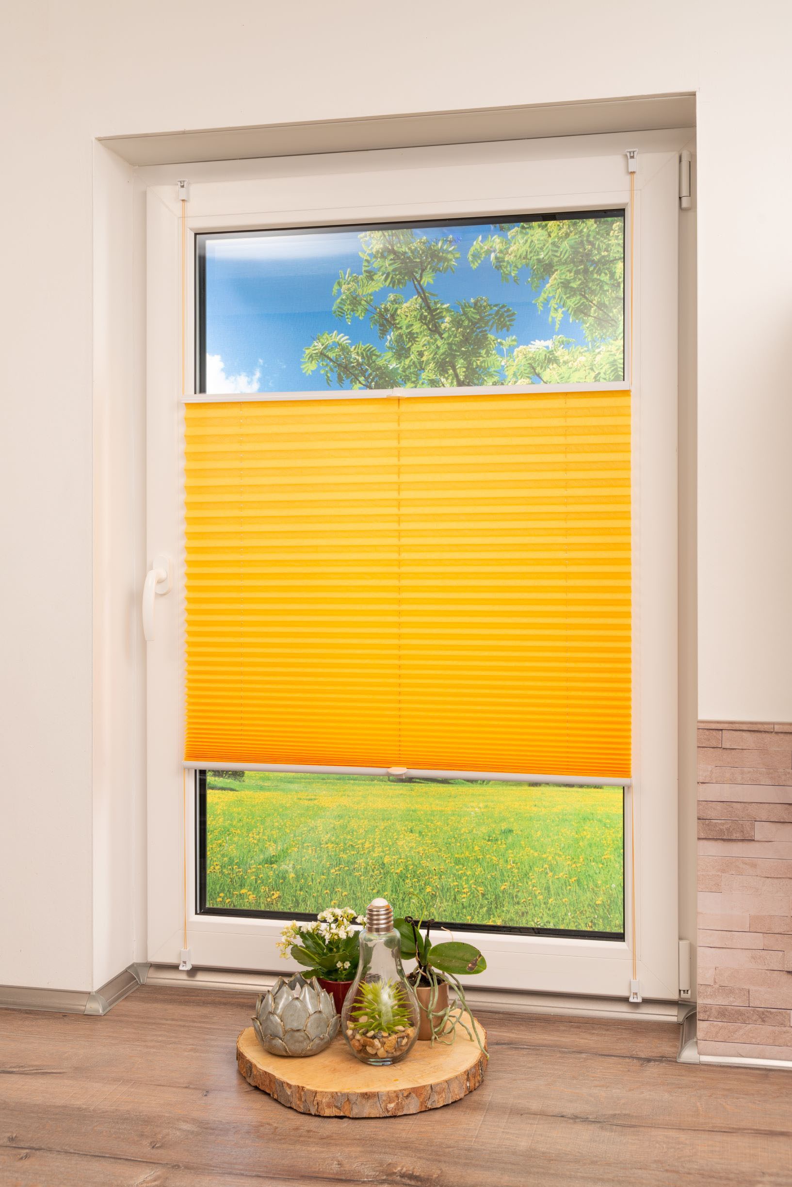 K-HOME "Klemmfix Pisa" Lichtschutz ohne Bohren verspannt Crushed-Optik