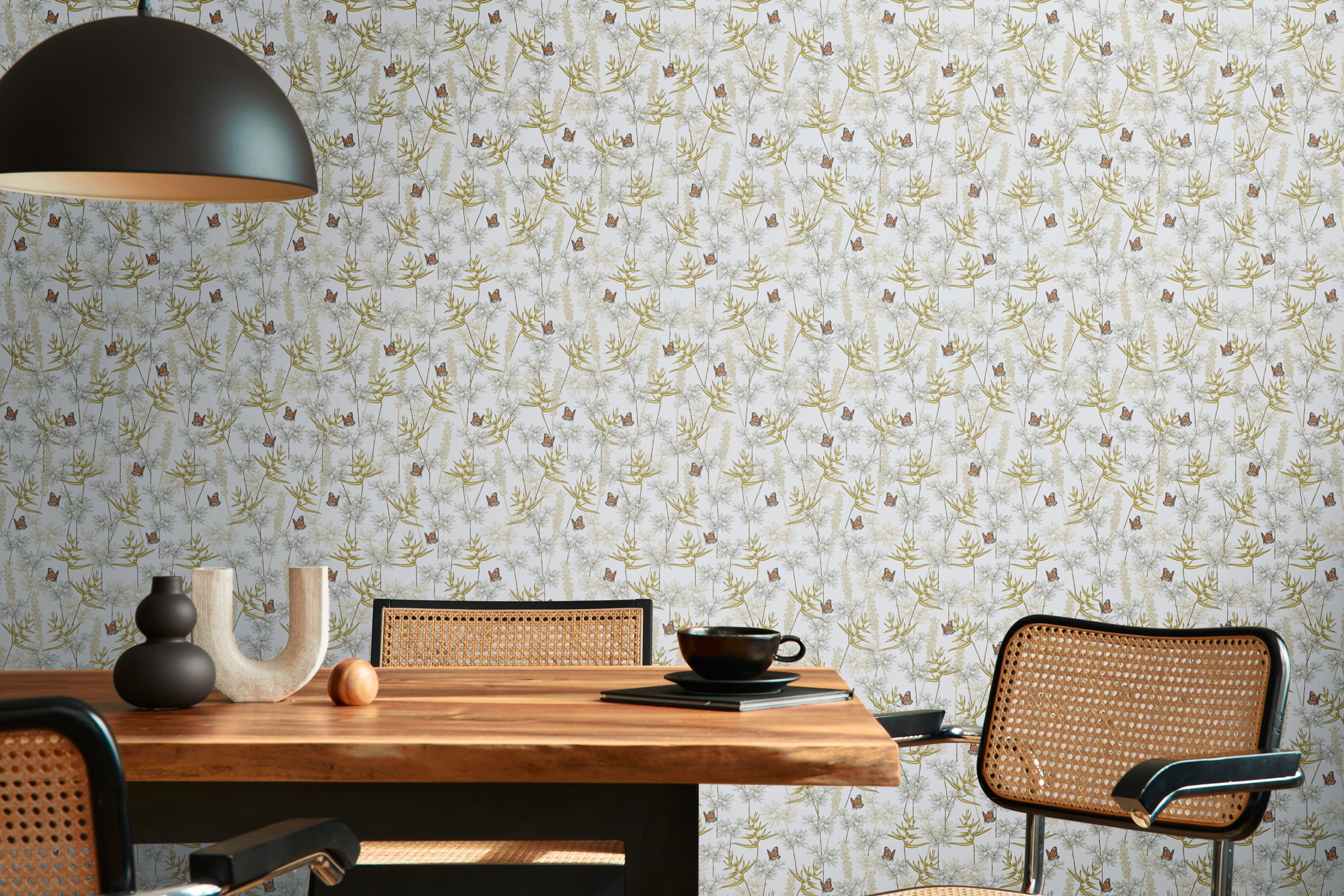 living walls Vliestapete »Drawn Into Nature Pflanzen-Tapete Mustertapete Floral Natur« matt strukturiert Vliestapete Blätter für Schlafzimmer Küche Wohnzimmer Pflanzen Design