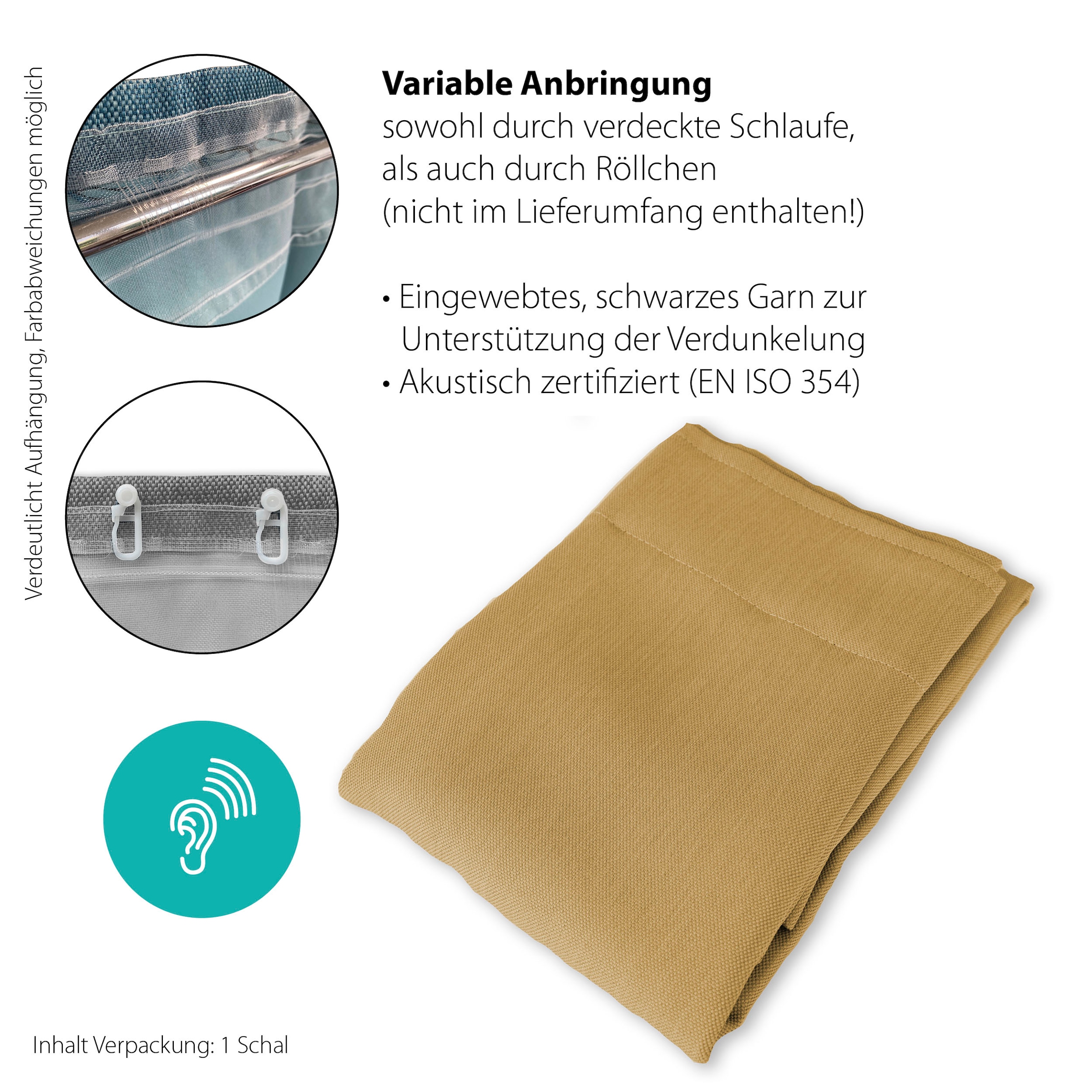 HOMING Vorhang »Galdin« Multifunktionsband 1 Stk. tlg. Verdunklungsvorhang, blickdicht, Thermo, Energiesparend