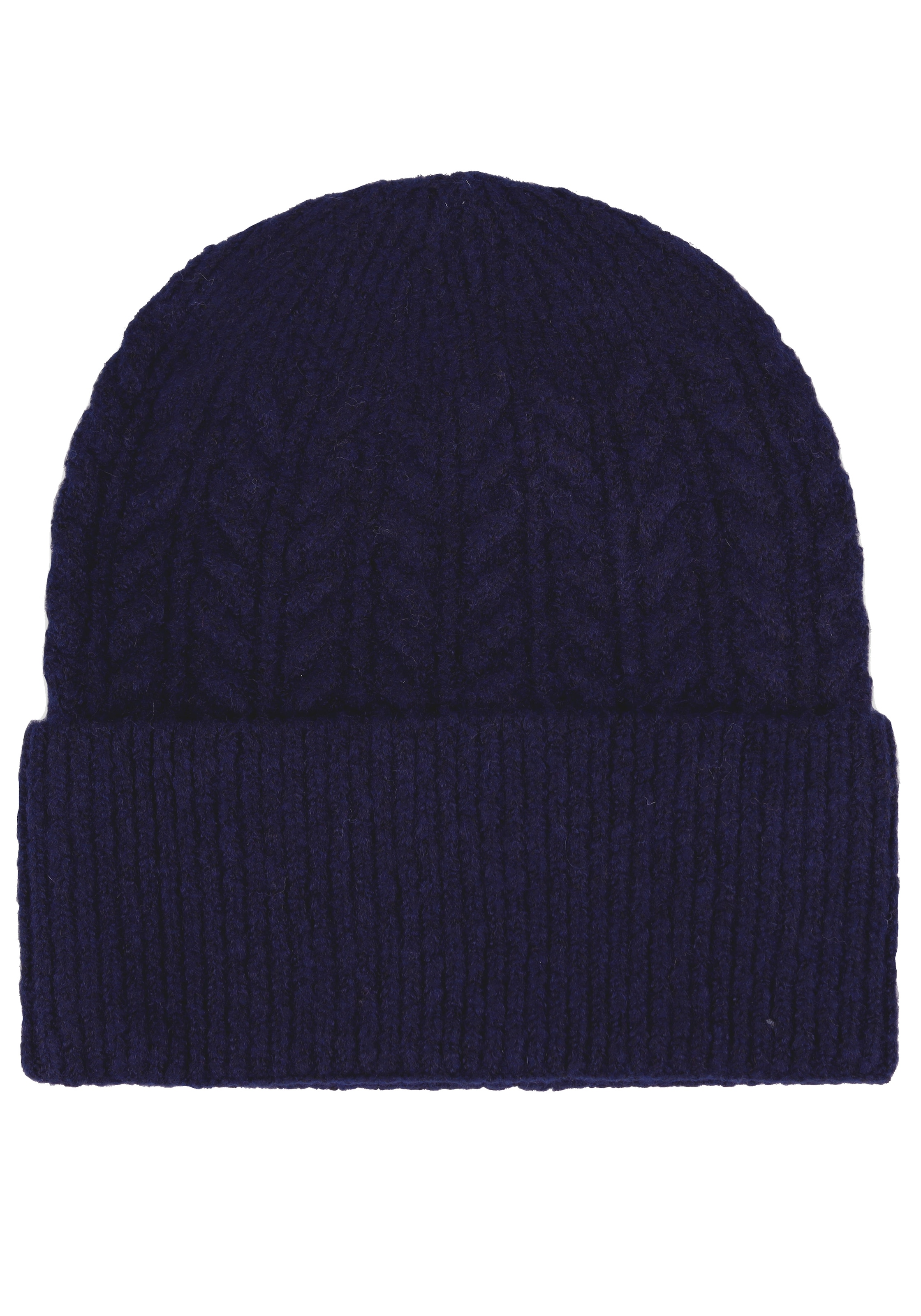 Beanie CAPELLI NEW YORK, Damen, navy, Strick, Obermaterial: 50% Polyacryl, 50% Polyester, gemustert, unifarben, Mützen Beanie, Feinstrick, Zopfmuster, Einheitsgröße