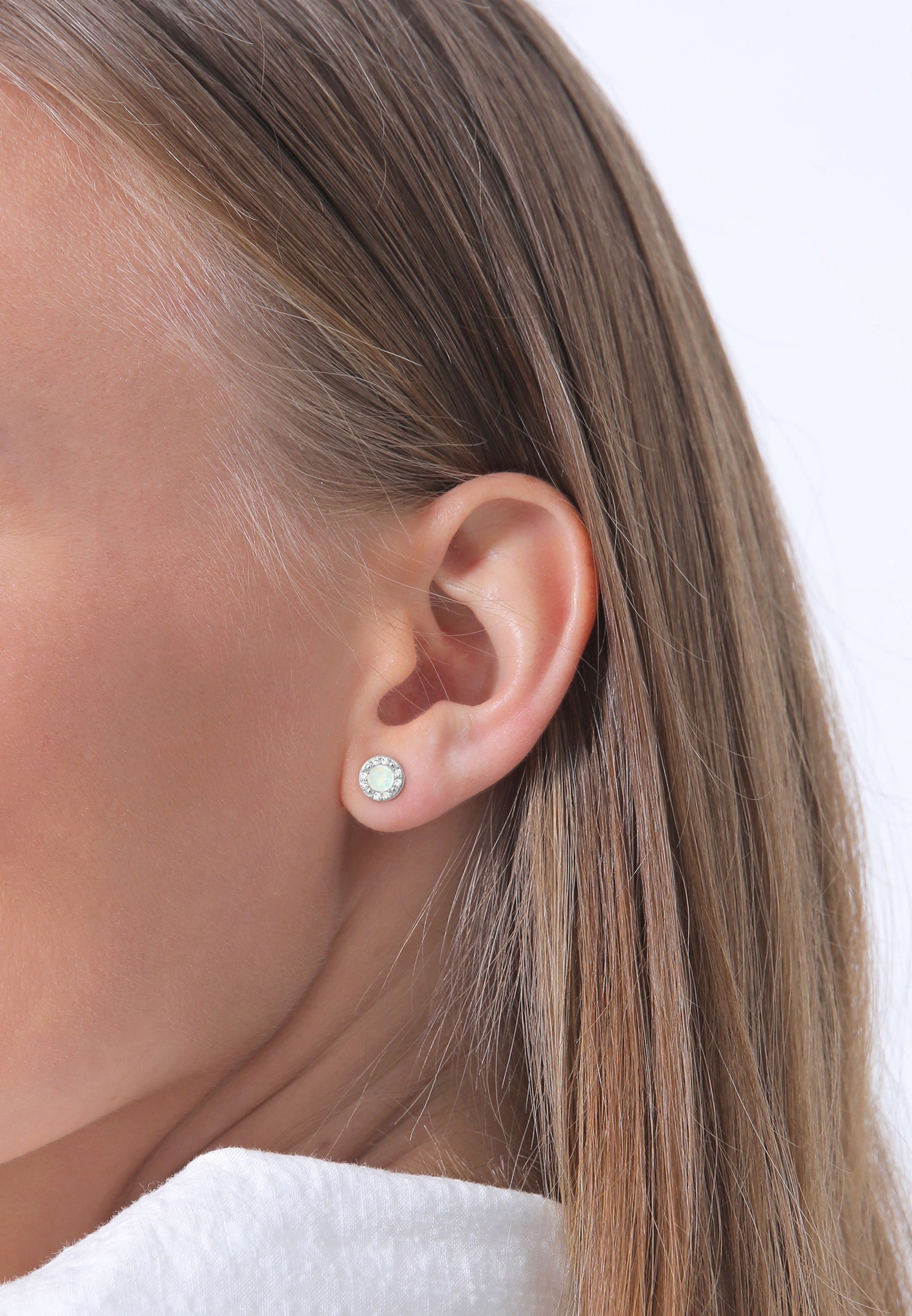 Elli Premium Paar Ohrstecker »Stecker Opal Kristalle Zart 925 Silber«