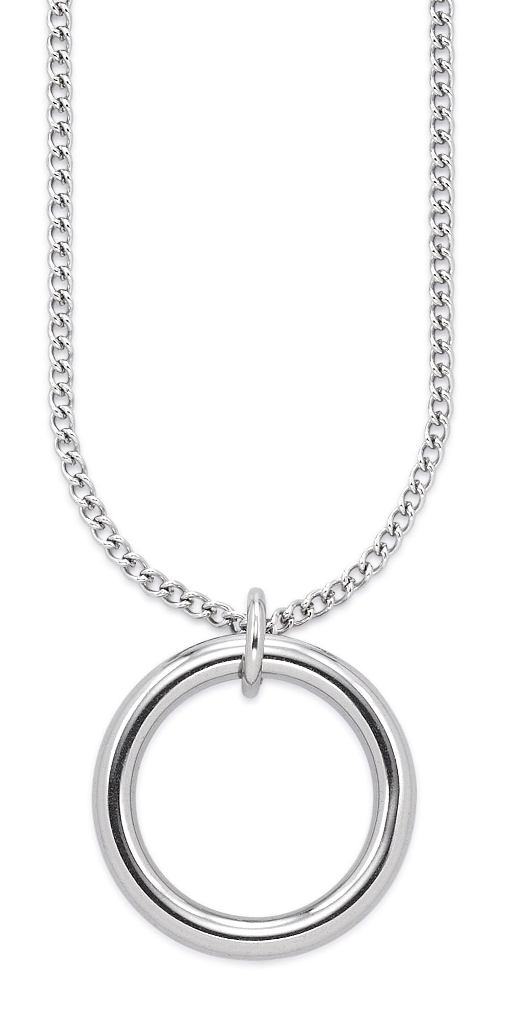Lange Kette "Schmuck Geschenk Edelstahlkette lang mit runden Anhänger", edelstahlfarben, ANISTON JEWELRY & WATCHES, Halsketten, Damen, Edelstahl, L: 60 B: 2,8mm, B:2,8mm