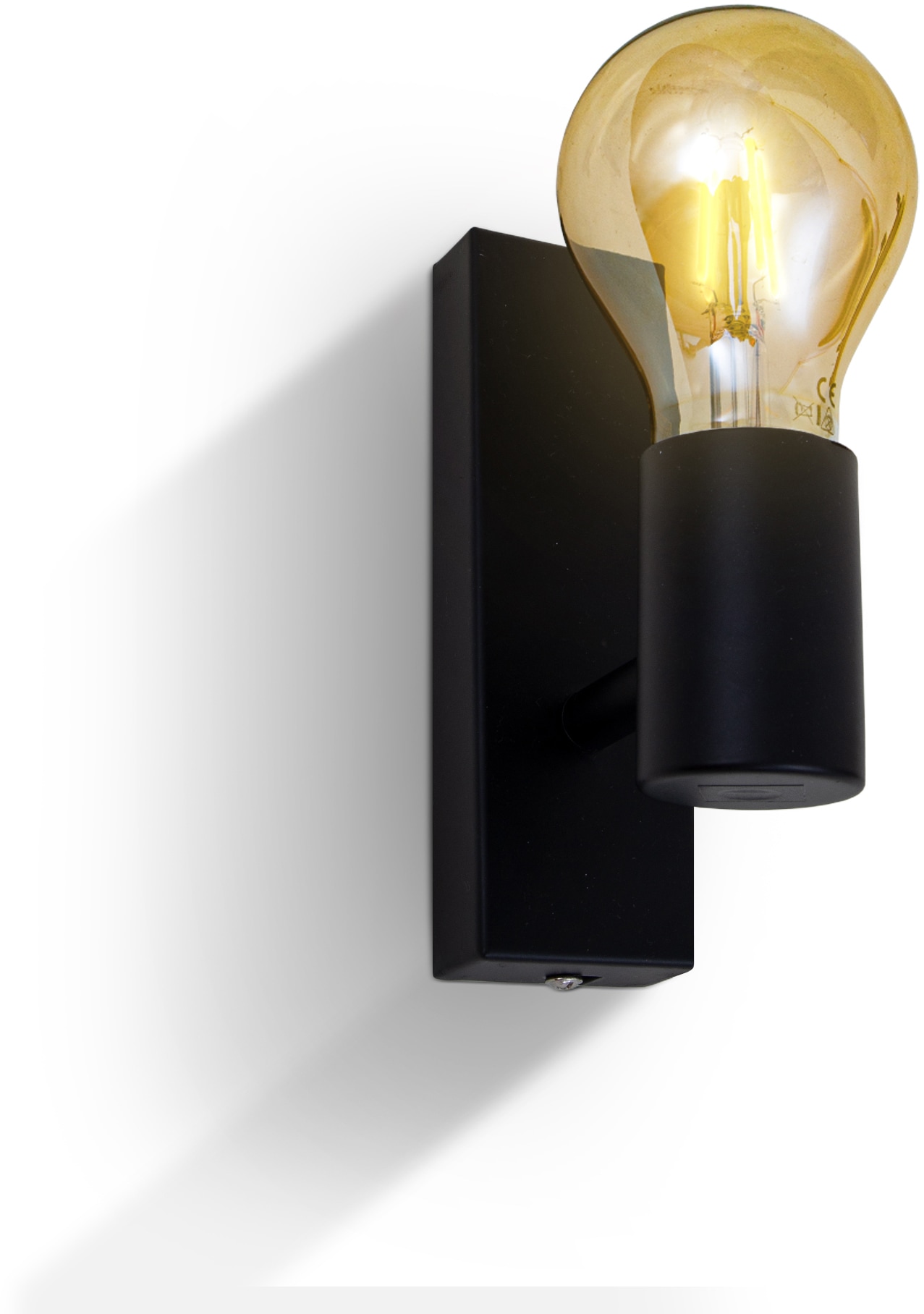 B.K.Licht LED Wandleuchte, 1 flammig, Leuchtmittel E27 | Leuchtmittel wechselbar, Retro Wandlampe Vintage Wandspot matt Industrie Wohnzimmer Flur E27