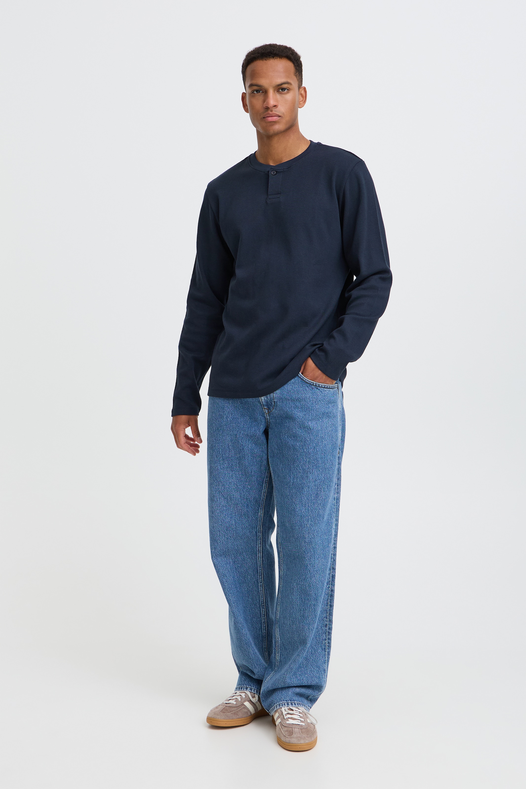 Blend Langarmshirt »BHLEWIS L/S STRUCTURE GD TEE« Baumwollmischung, regular fit