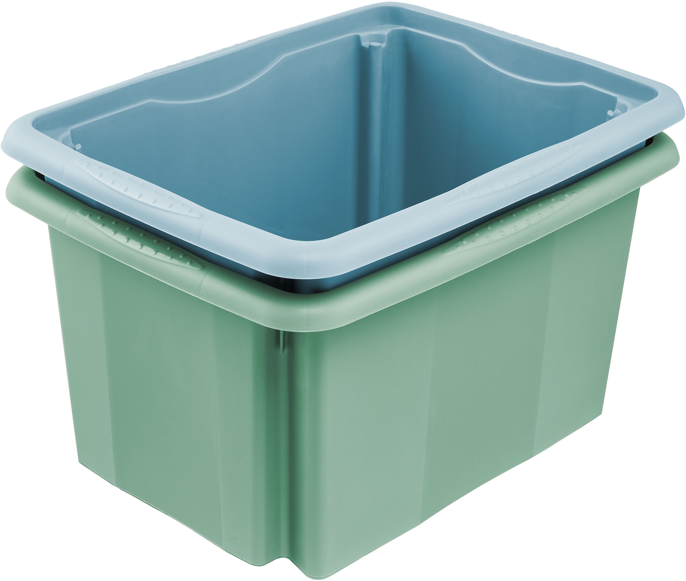 keeeper Aufbewahrungsbox »Emil, Box mit Deckel, 3er Set, 15 L, 38 x 28,5 x 20,5 cm« ineinander und aufeinander stapelbar