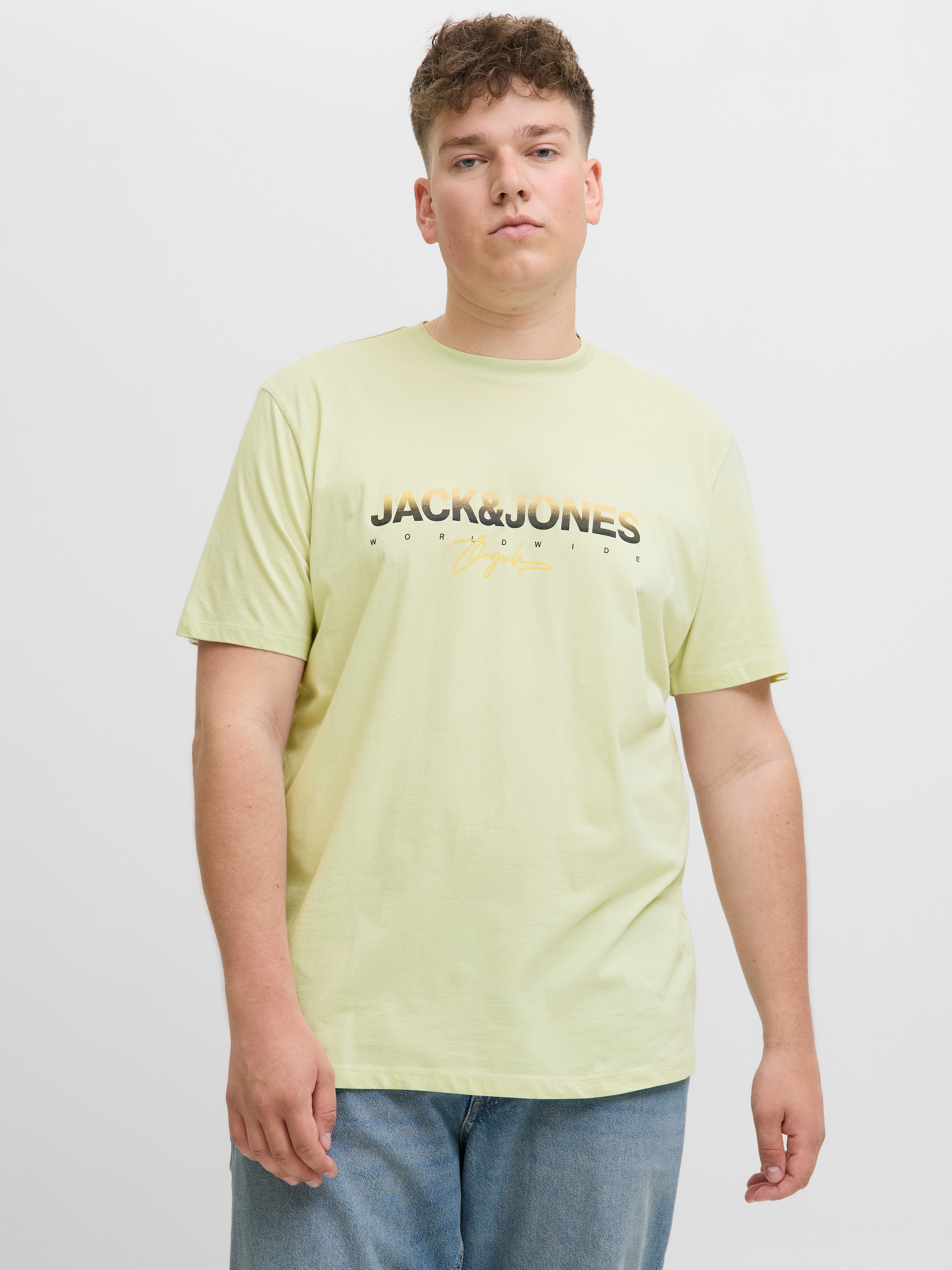 Jack & Jones PlusSize "JORCANGGU TEE SS CREW NECK FST PLS" mit Logo Print günstig online kaufen